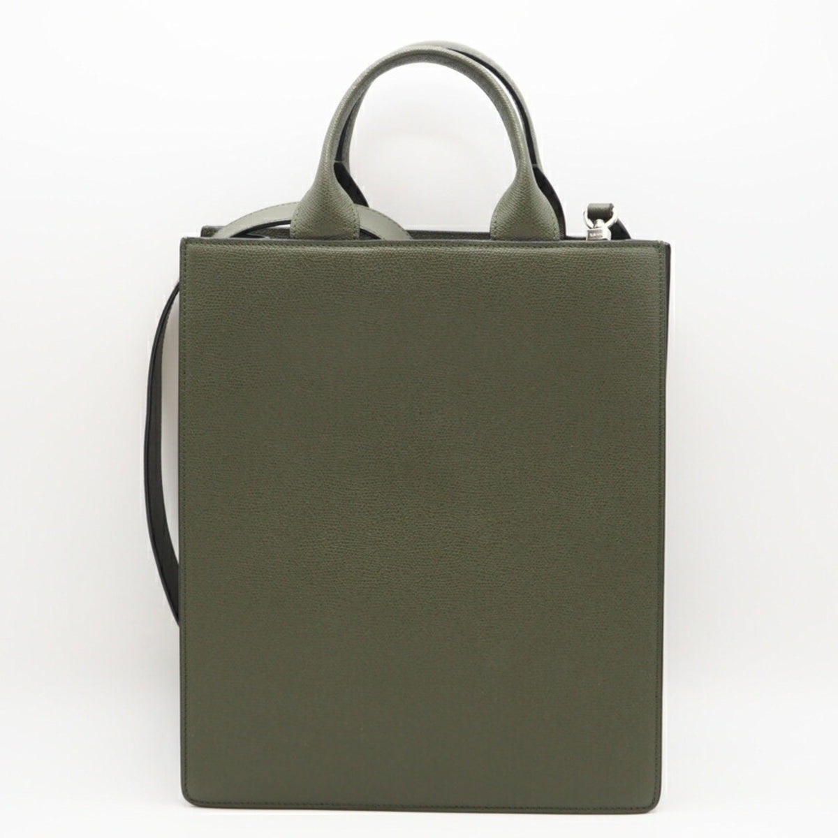 Valextra Khaki Leather Shoulder Bag (Pre-Owned)