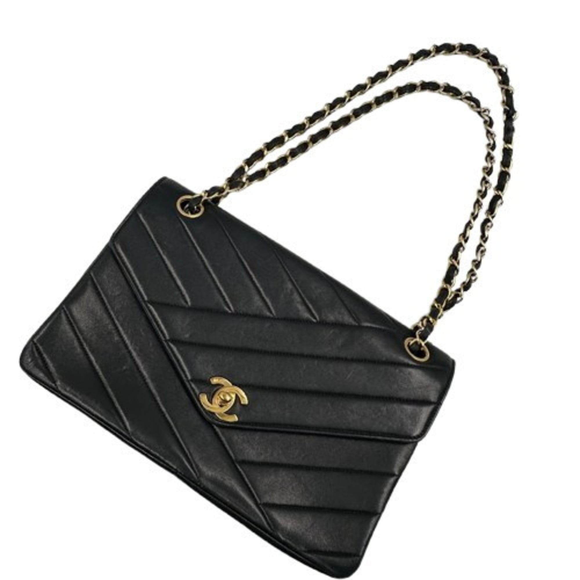 Chanel Black Leather Shoulder Bag (Pre-Owned)