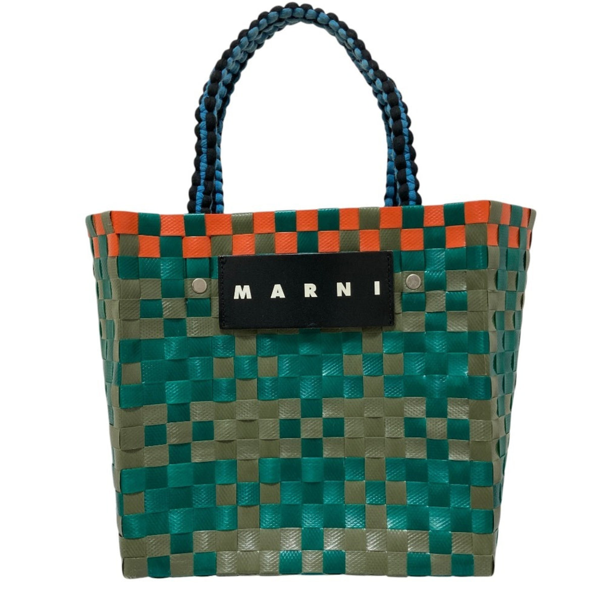 Marni Green Orange Jersey Basket Handbag (Pre-Owned)