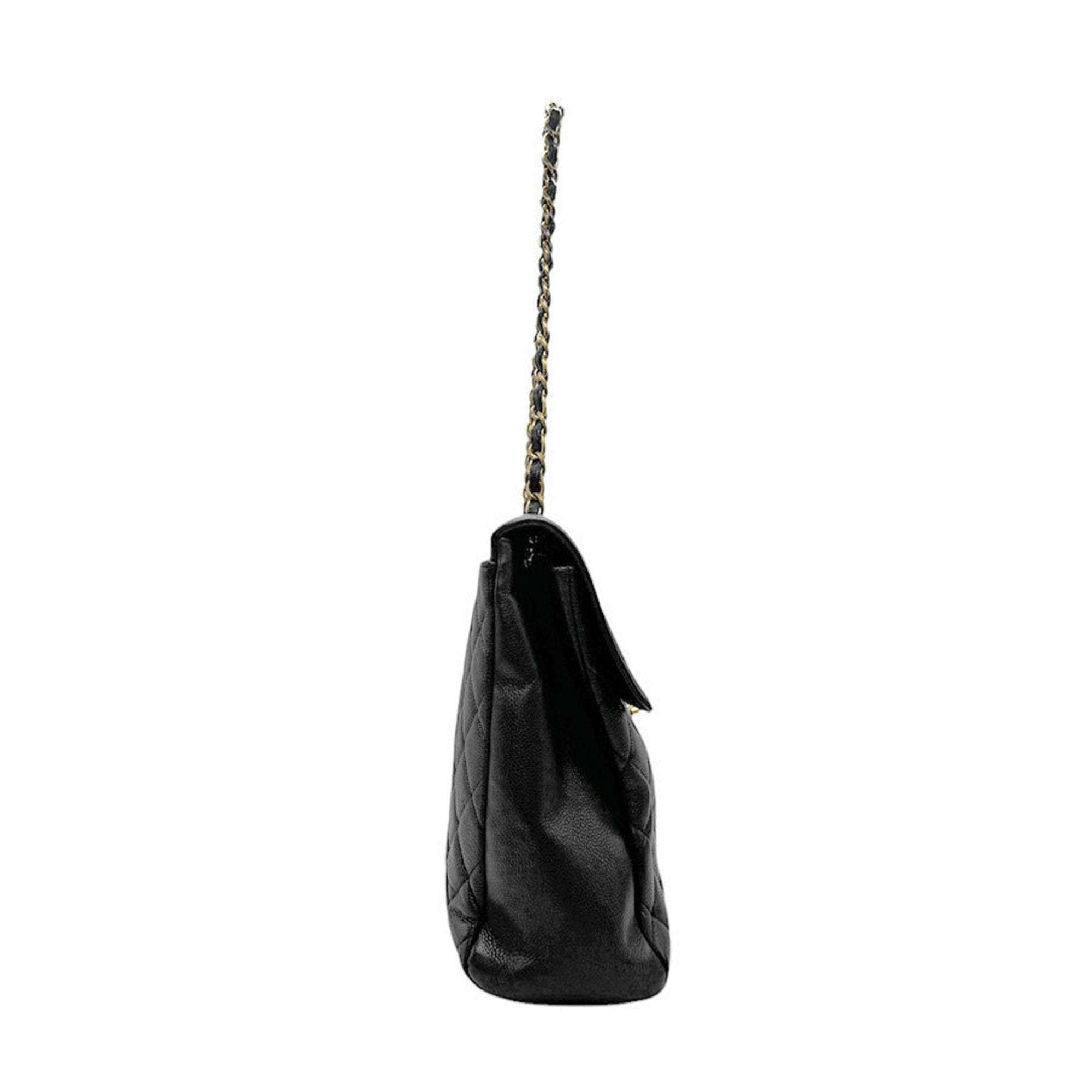 Chanel Black Caviar Leather Shoulder Bag (Pre-Owned)
