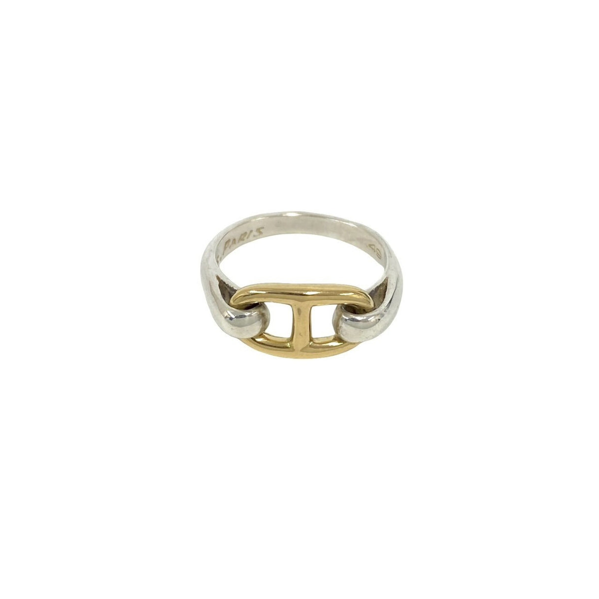 Hermes Gold Silver Yellow Gold (18K) Silver 925 Band Ring (Pre-Owned)