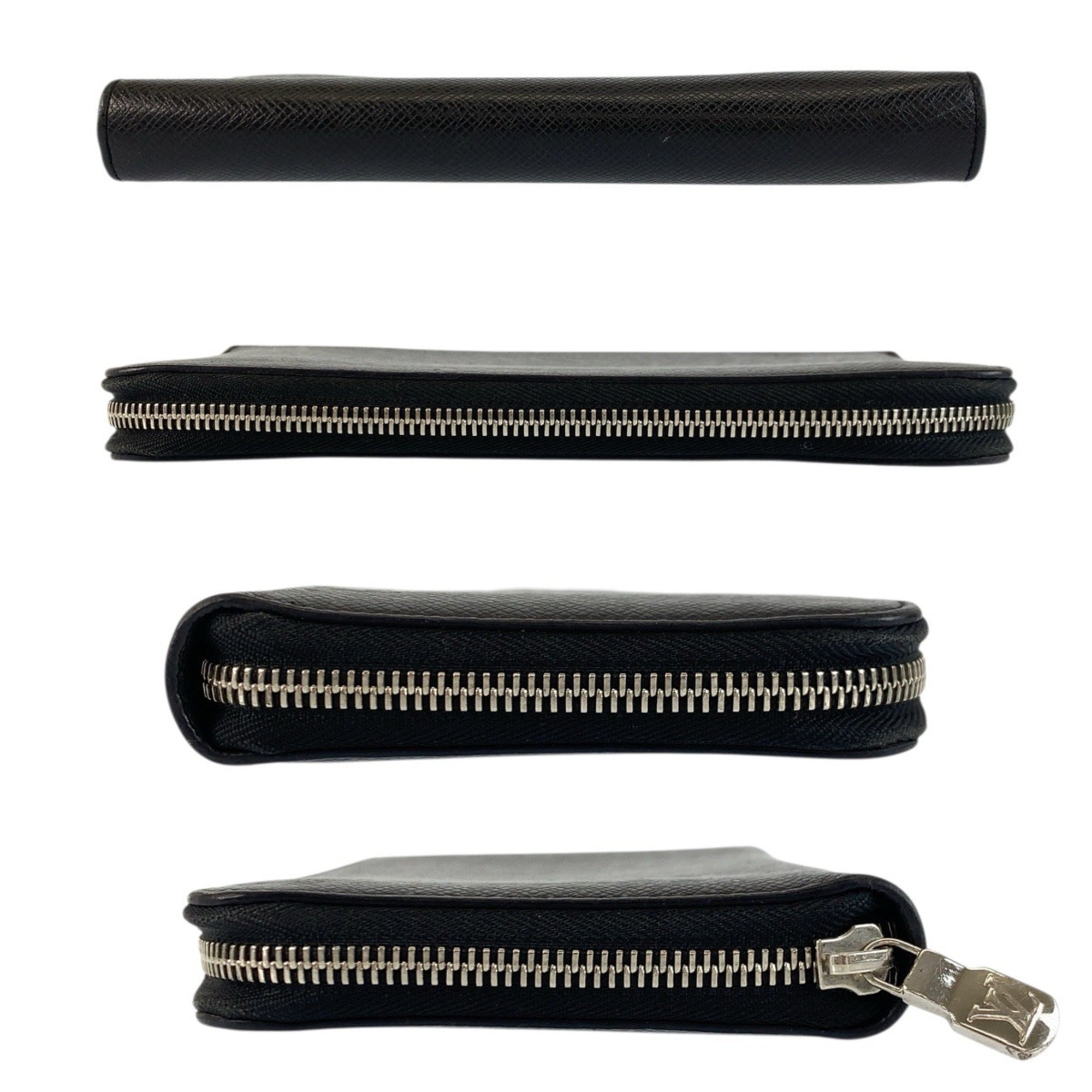 Louis Vuitton Black Noir Leather Long Wallet (Bi-Fold) (Pre-Owned)