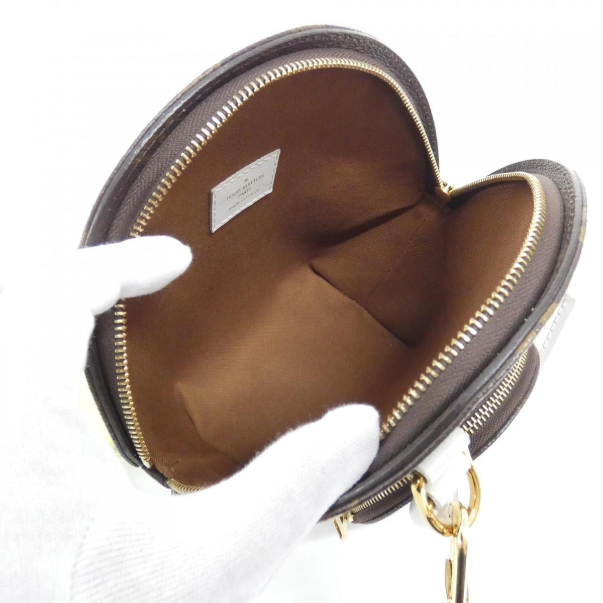 Louis Vuitton Blanc Marron Monogram Coated Canvas Handbag Pouch (Pre-Owned)