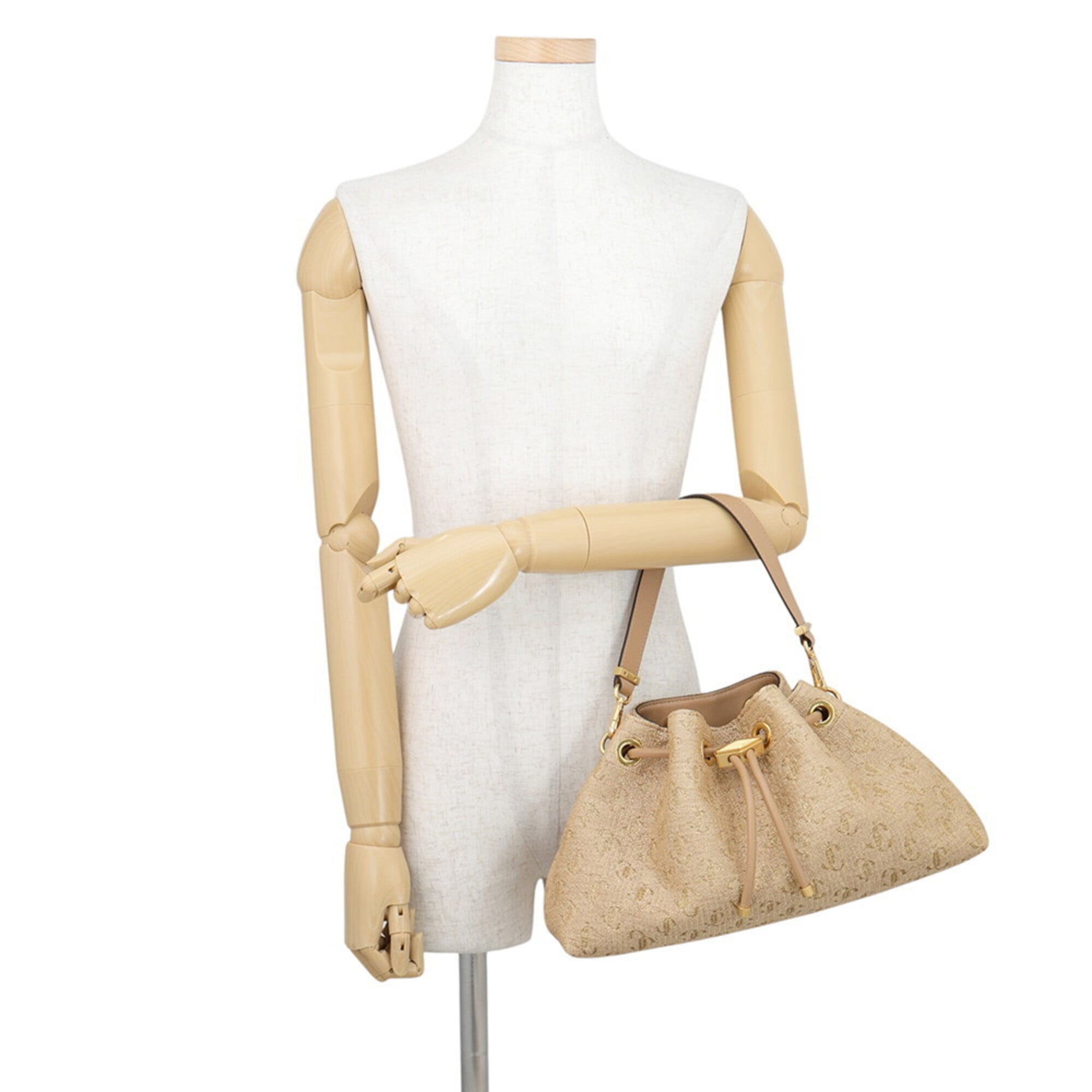 Jimmy Choo Beige Raffia Handbag Shoulder Bag (Pre-Owned)