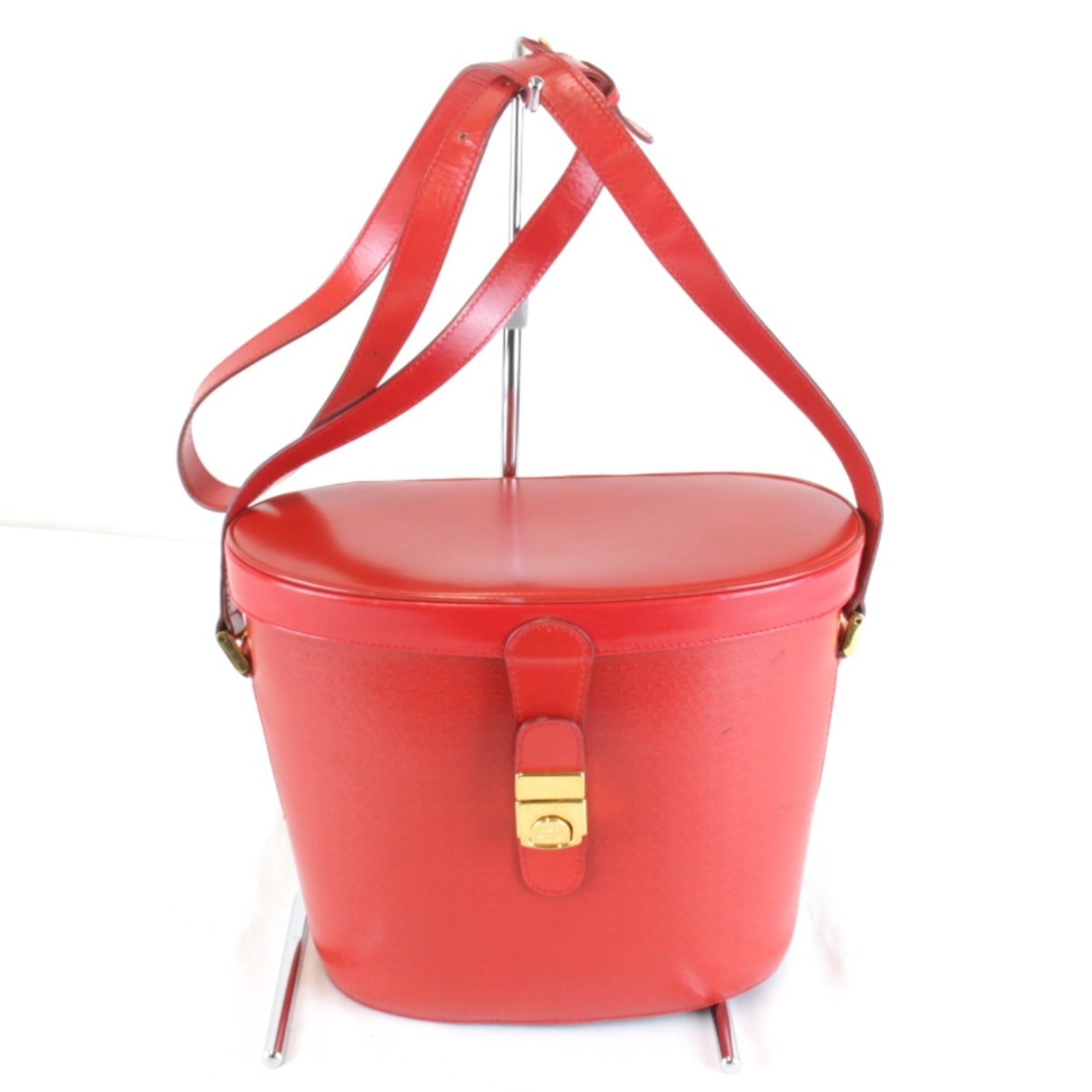 Gucci Red Color Leather Shoulder Bag (Pre-Owned)