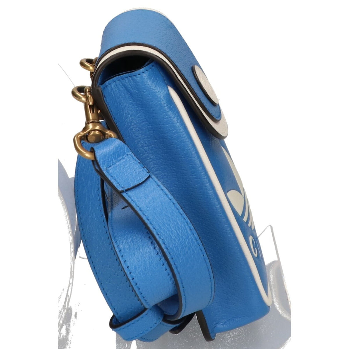 Gucci Blue White Leather Shoulder Bag (Pre-Owned)