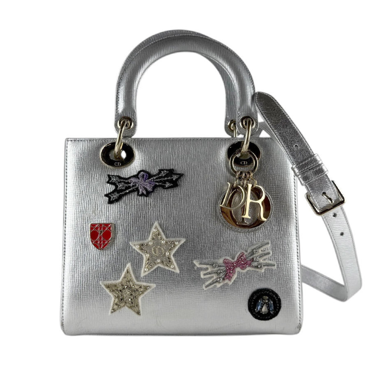 Christian Dior Multi-Color Silver Leather Handbag Shoulder Bag (Pre-Owned)