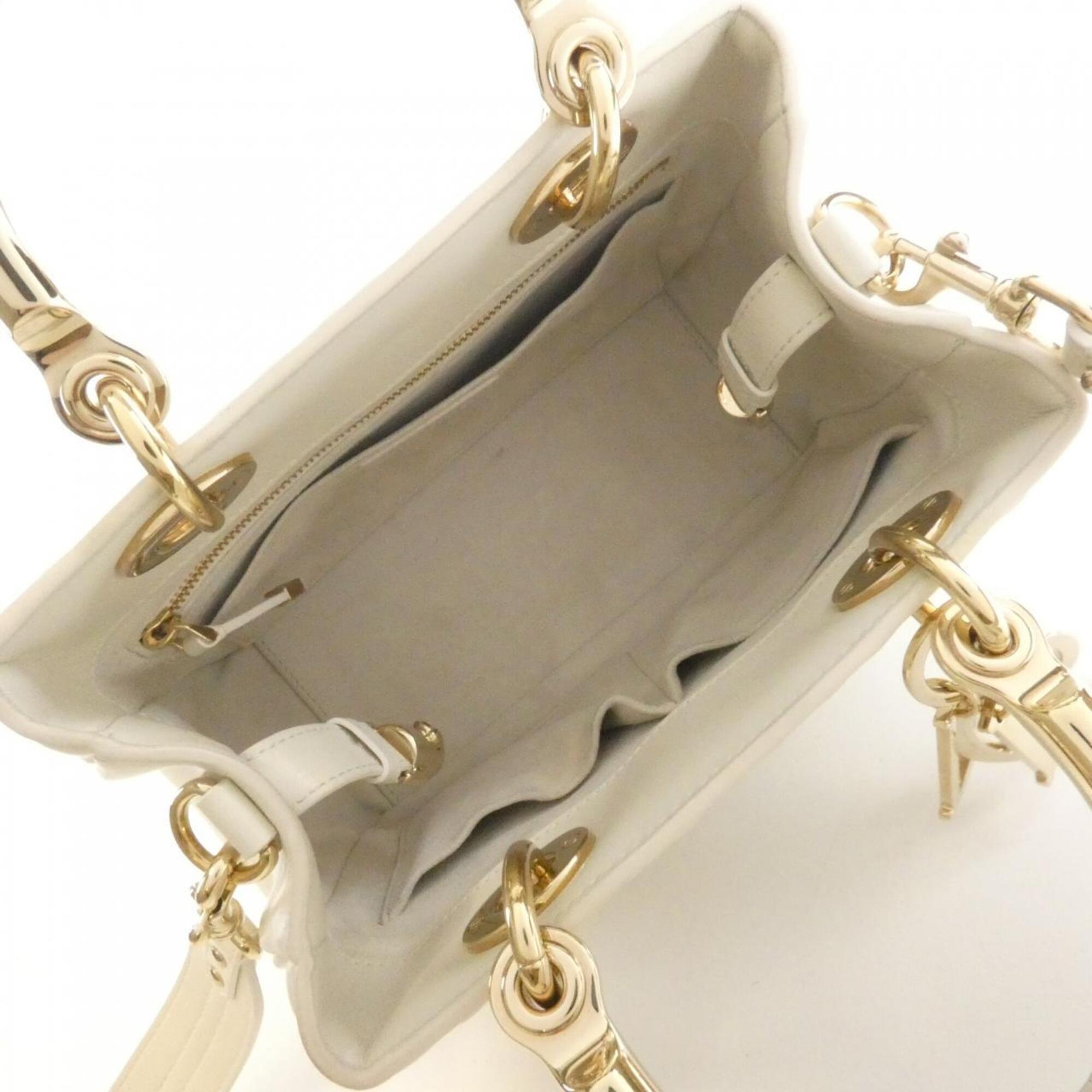 Christian Dior White Leather Handbag (Pre-Owned)
