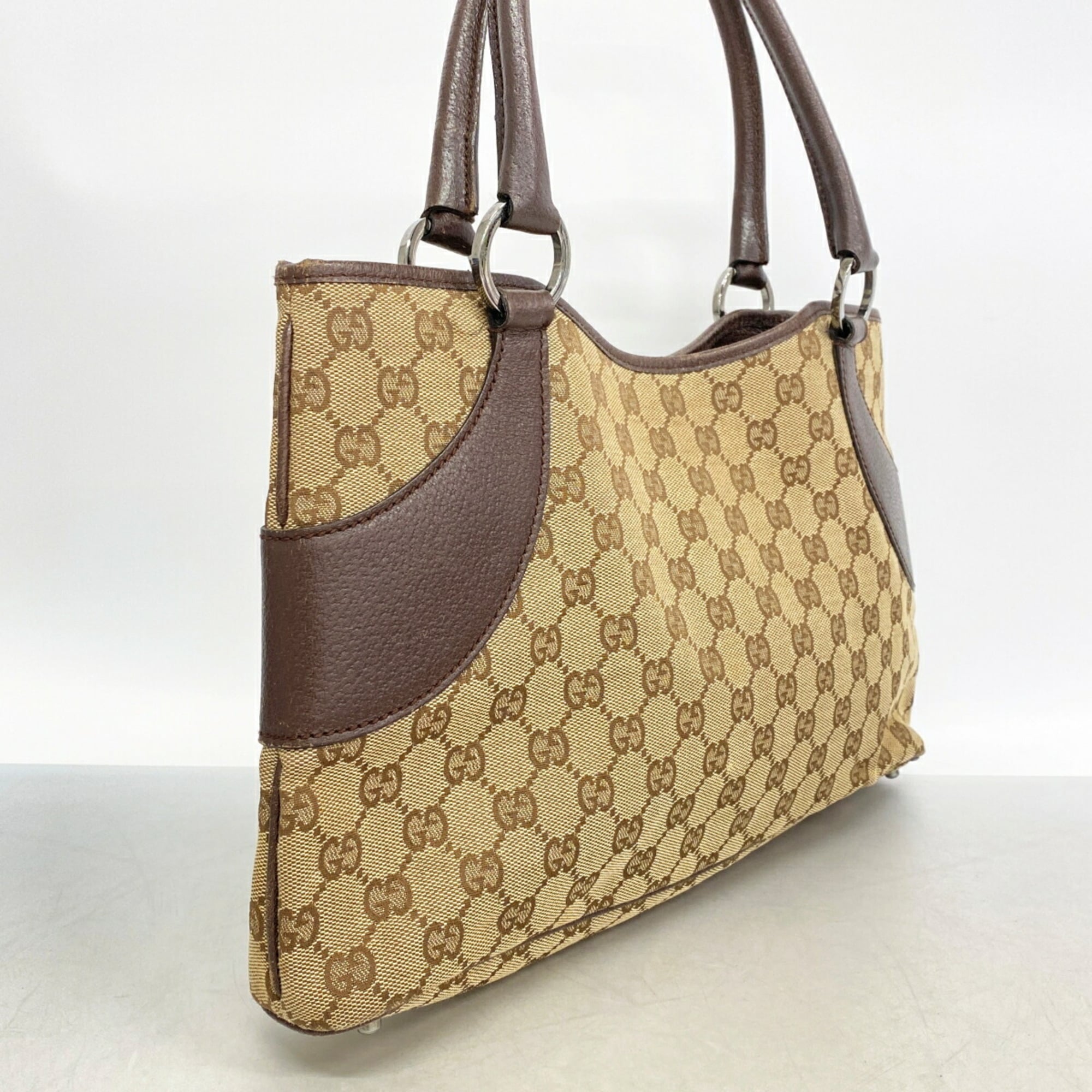 Gucci Brown Canvas Handbag (Pre-Owned)