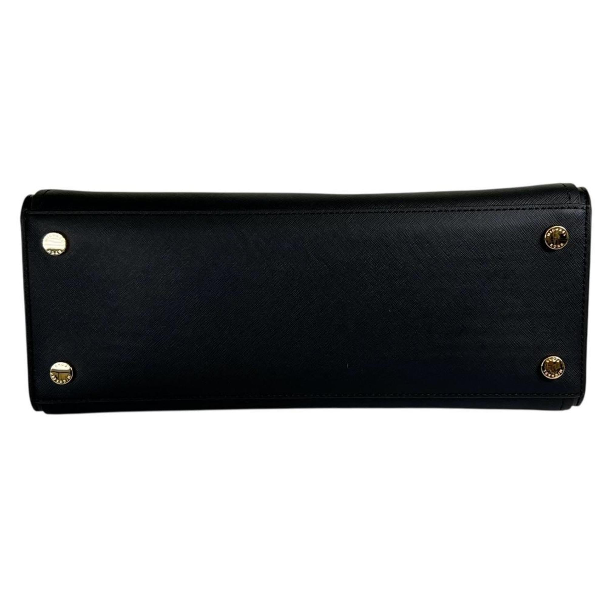 Michael Kors Black Leather Handbag Shoulder Bag (Pre-Owned)