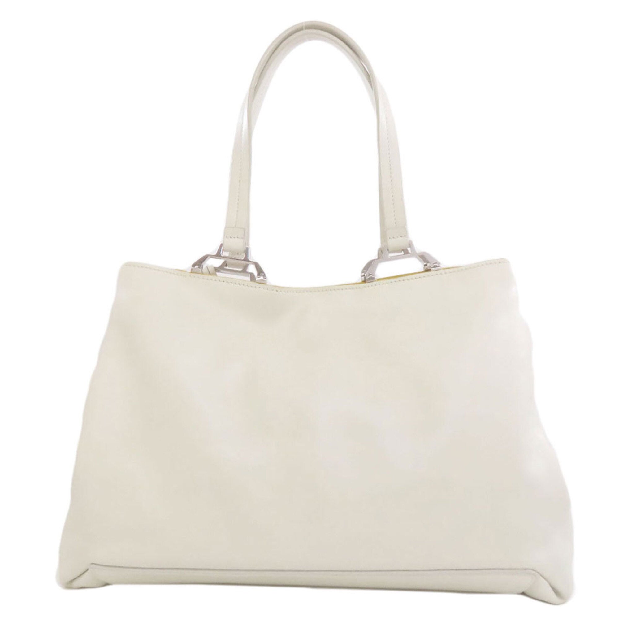 Miu Miu White Leather Tote Bag (Pre-Owned)
