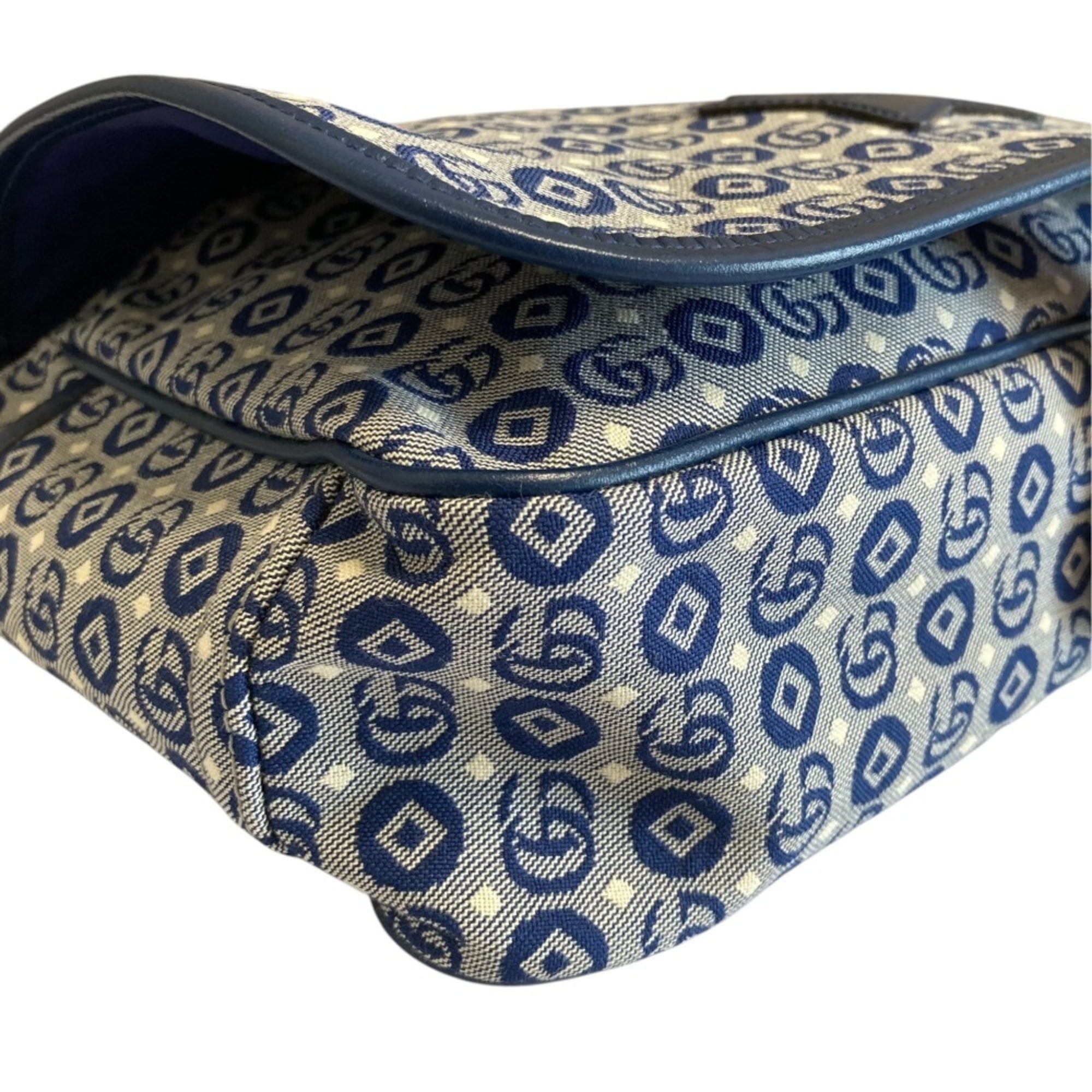 Gucci Navy Messenger Bag Shoulder Bag (Pre-Owned)