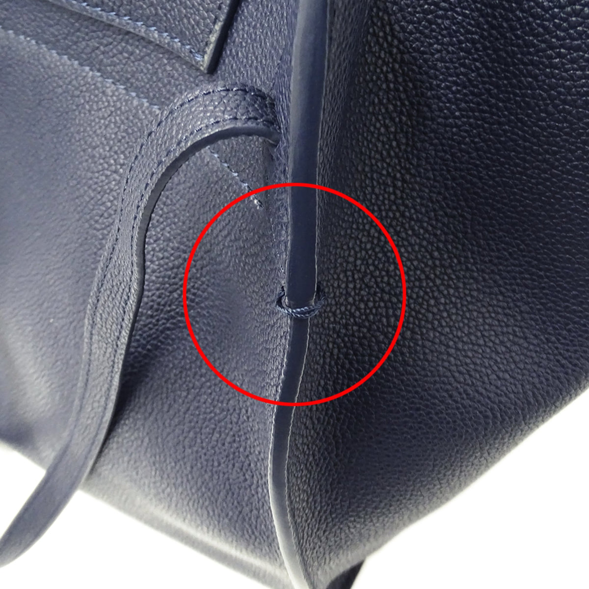 Celine Navy Leather Handbag Shoulder Bag (Pre-Owned)