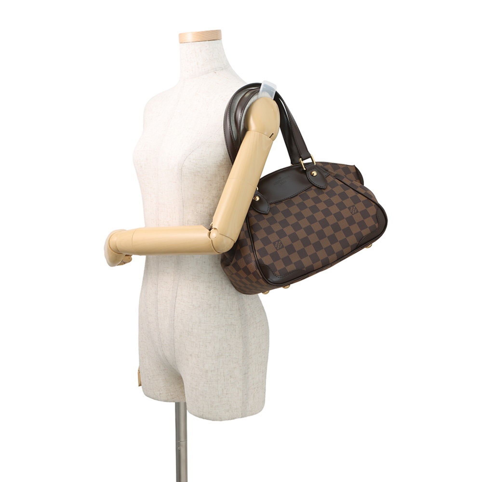 Louis Vuitton Damier Canvas Ebene Monogram Red Color Monogram Handbag (Pre-Owned)