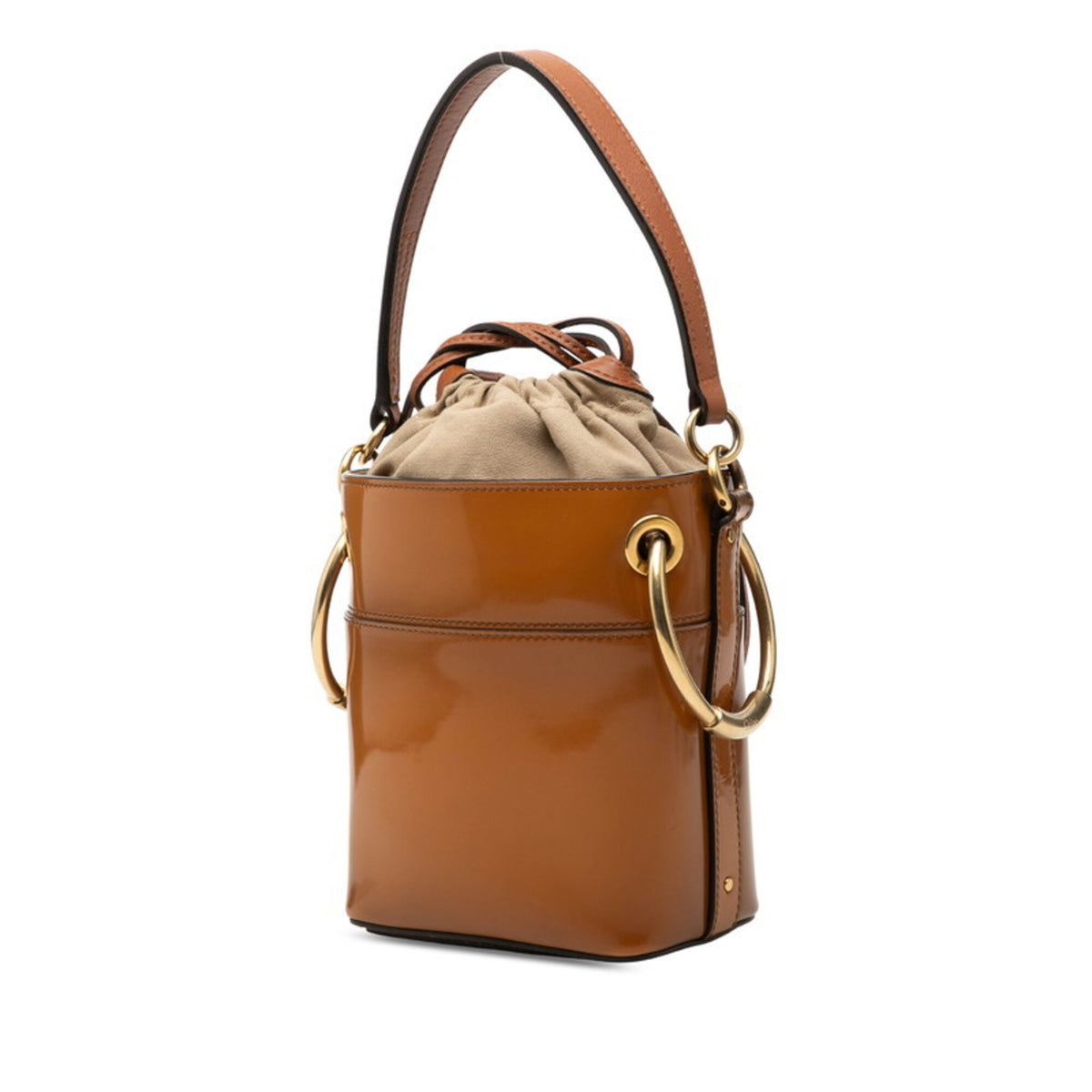 Chloé Brown Patent Leather Handbag Shoulder Bag (Pre-Owned)