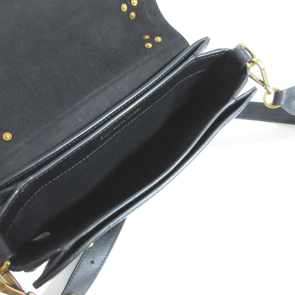 Ralph Lauren Black Leather Handbag Shoulder Bag (Pre-Owned)