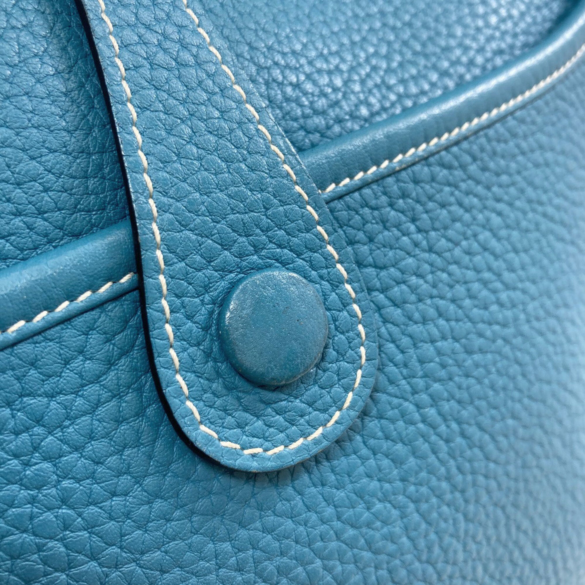 Hermes Blue Taurillon Clemence Leather Shoulder Bag (Pre-Owned)