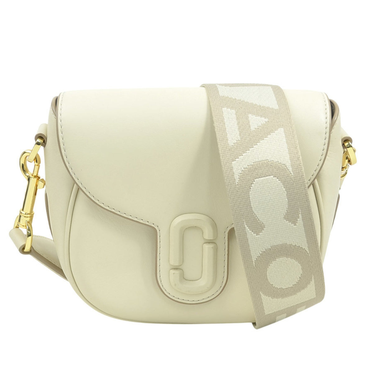 Marc Jacobs Ivory Leather Saddle Bag Shoulder Bag (Pre-Owned)