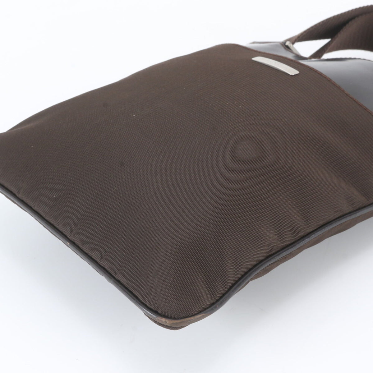 Salvatore Ferragamo Brown Leather Nylon Messenger Bag Shoulder Bag (Pre-Owned)