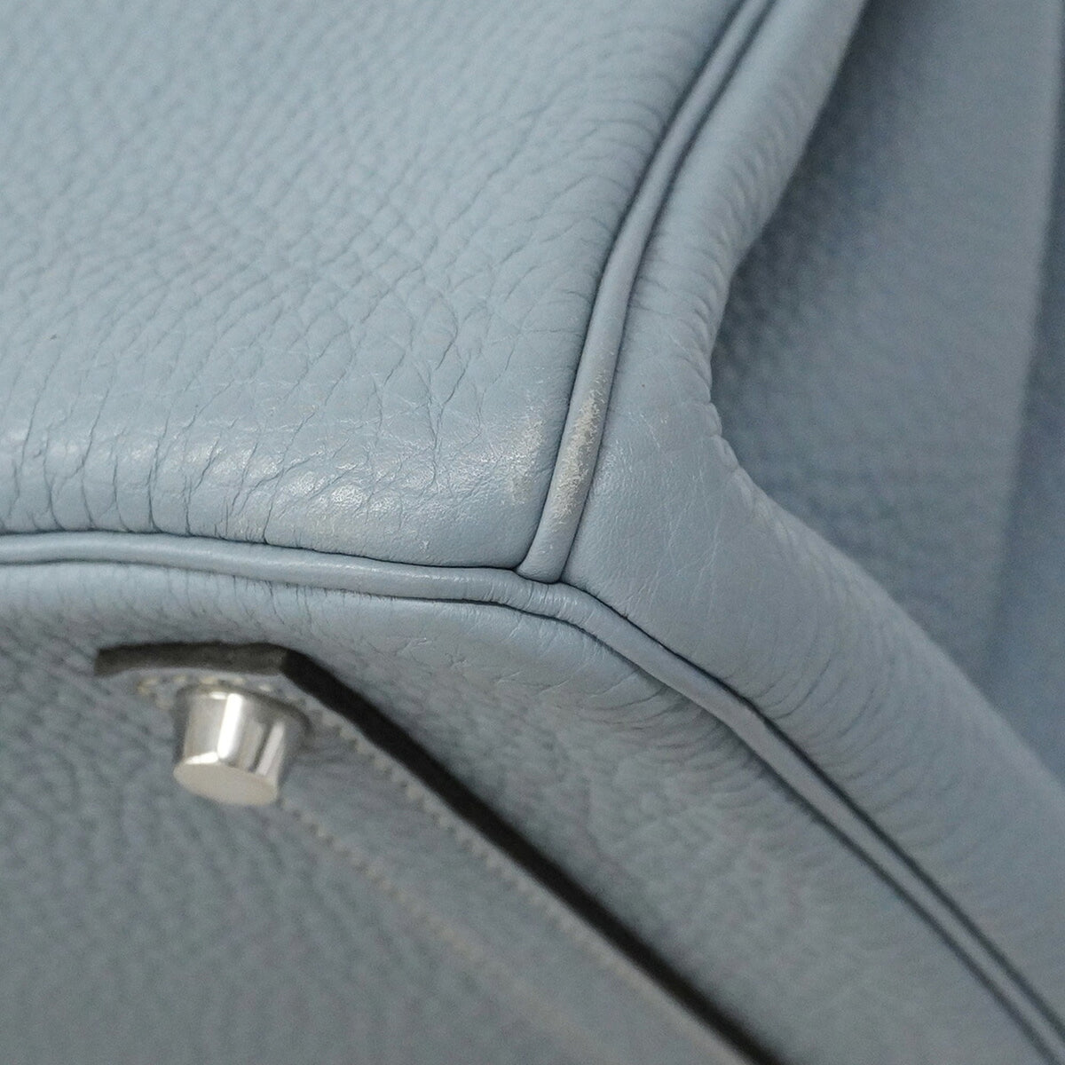 Hermes Blue Lin Togo Leather Handbag (Pre-Owned)