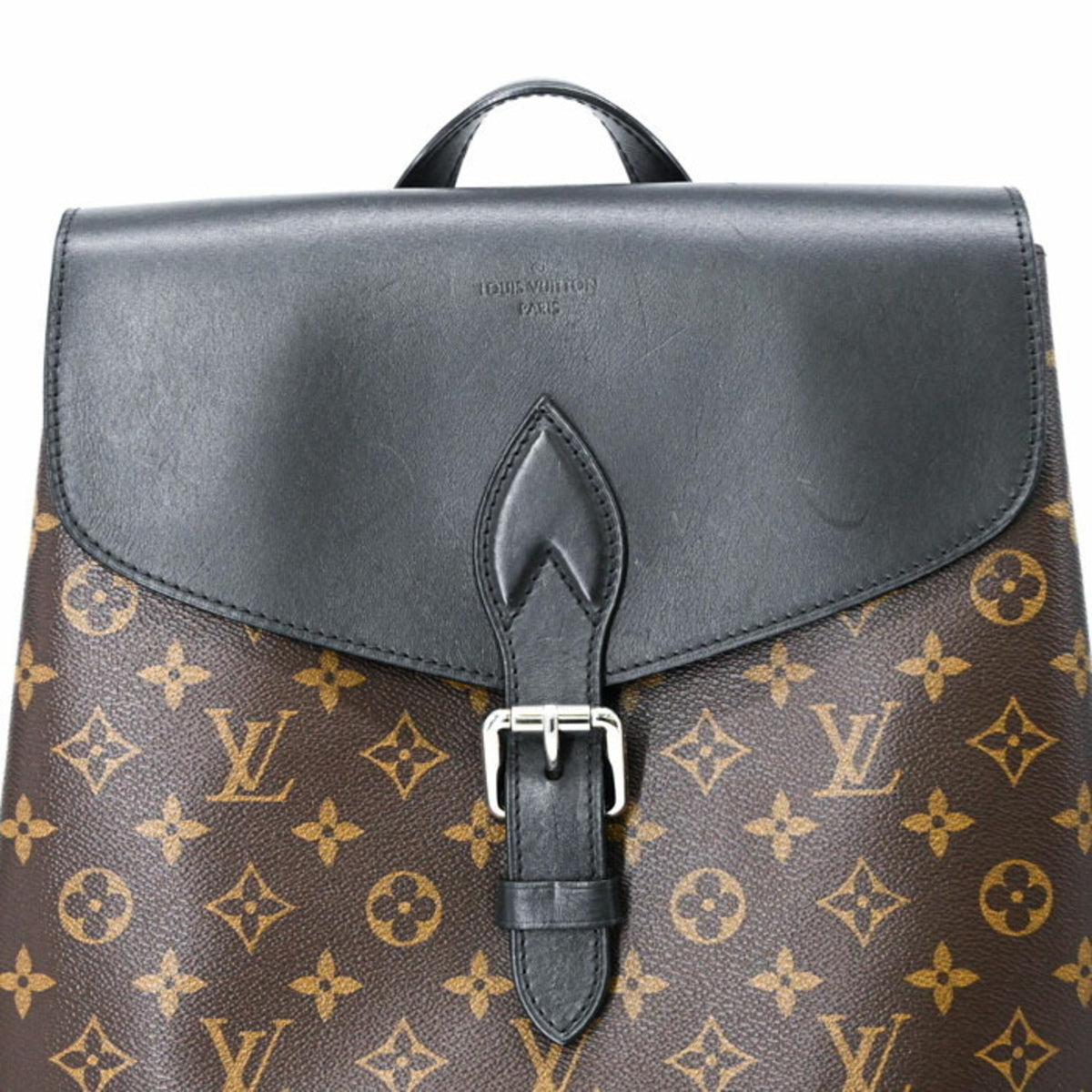 Louis Vuitton Black Brown Monogram Monogram Leather Backpack (Pre-Owned)