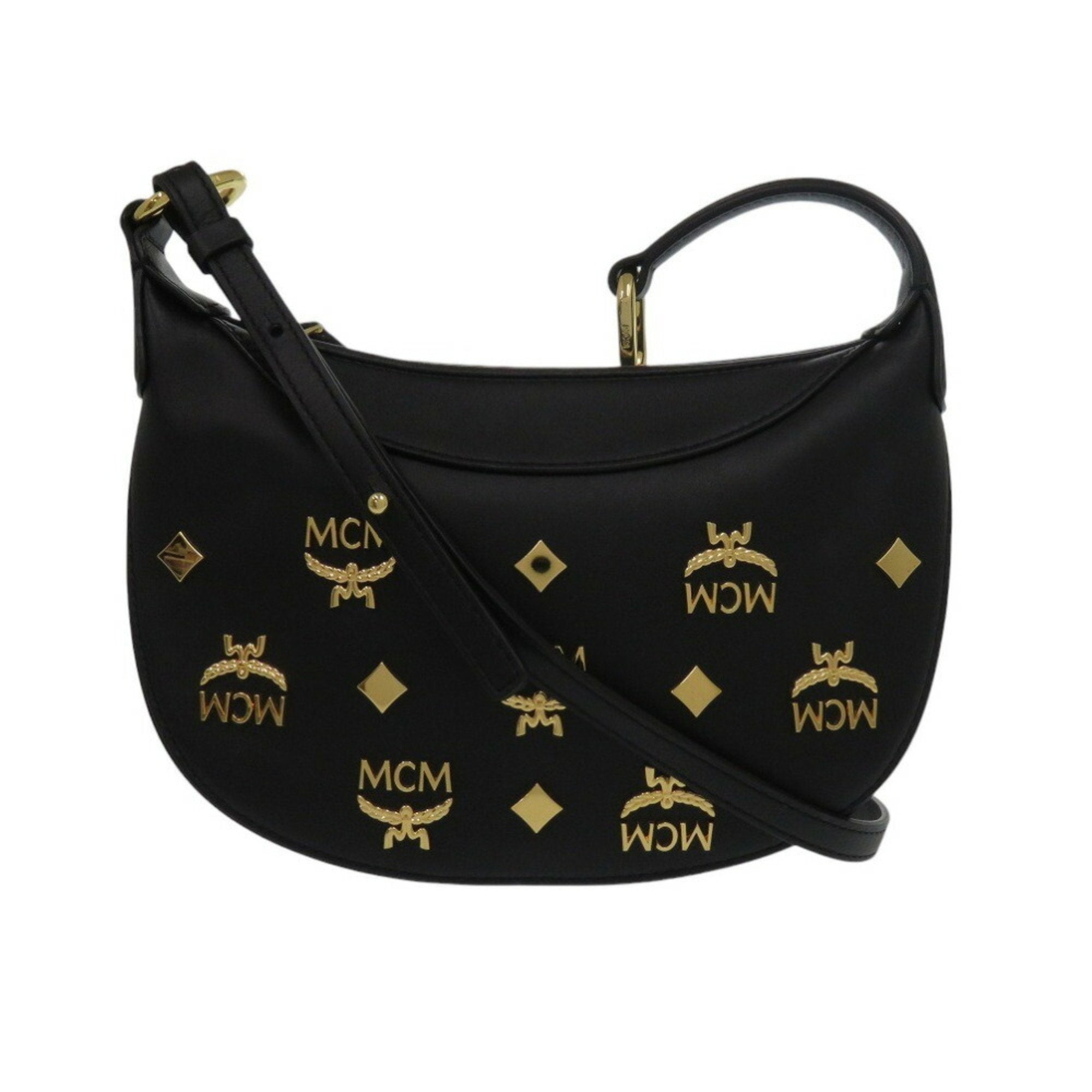 Mcm Black Leather Shoulder Bag (Pre-Owned)