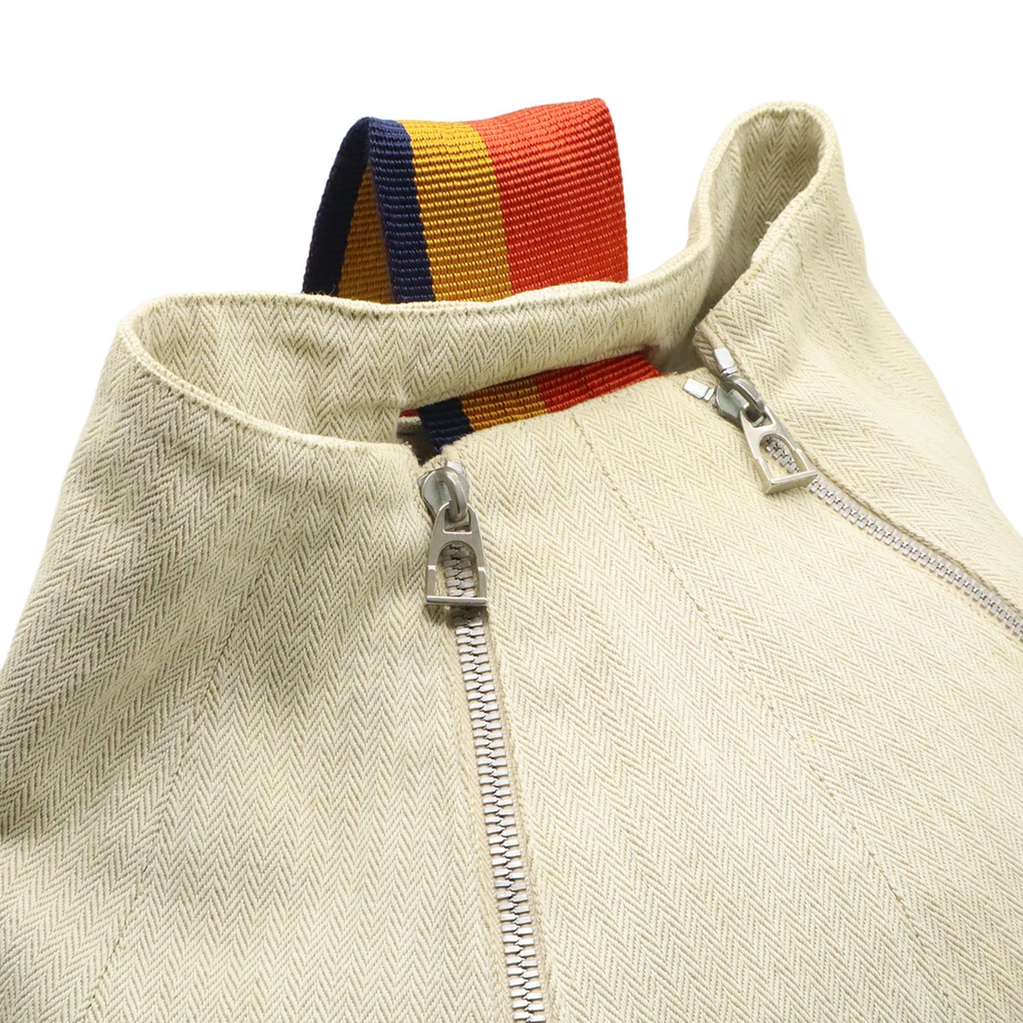 Hermes Natural Navy Orange Yellow Canvas Shoulder Bag Sling Bag (Pre-Owned)