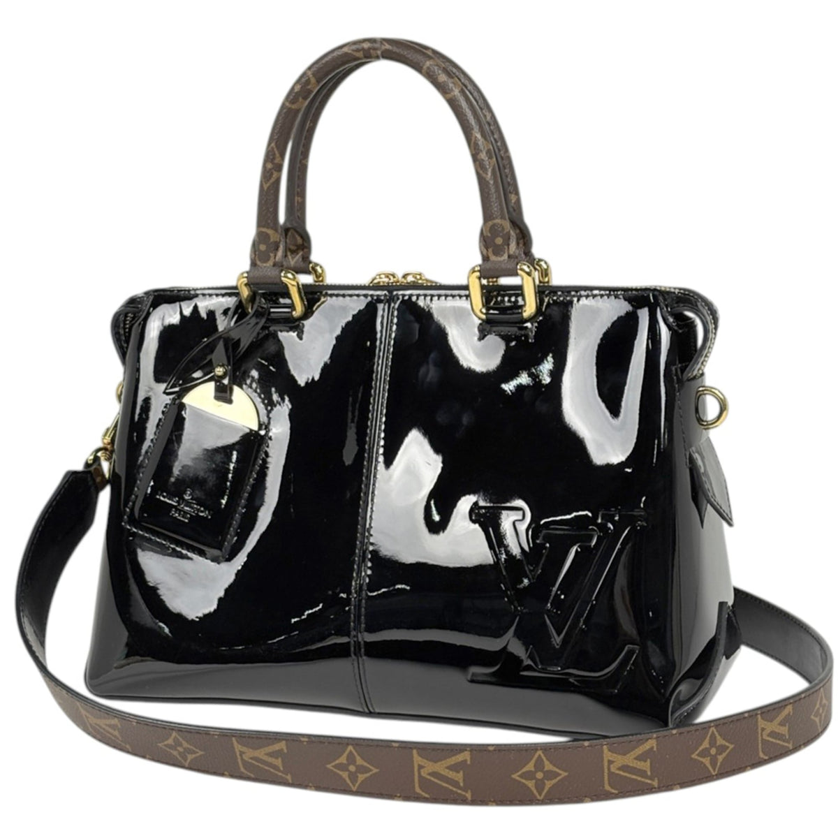 Louis Vuitton Vernis Black Vernis Patent Leather Handbag (Pre-Owned)