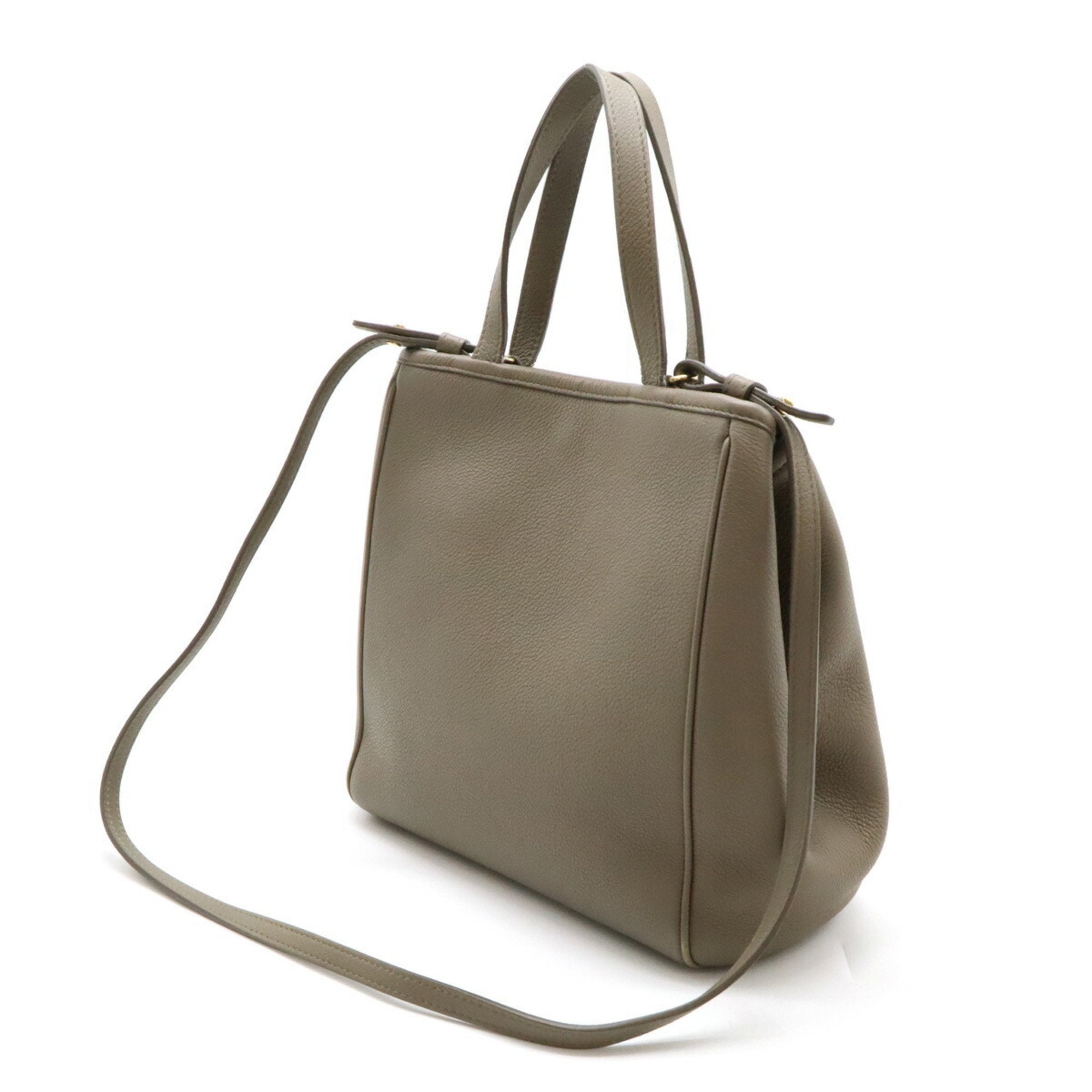 Celine Grayish Leather Shoulder Bag Tote Bag (Pre-Owned)