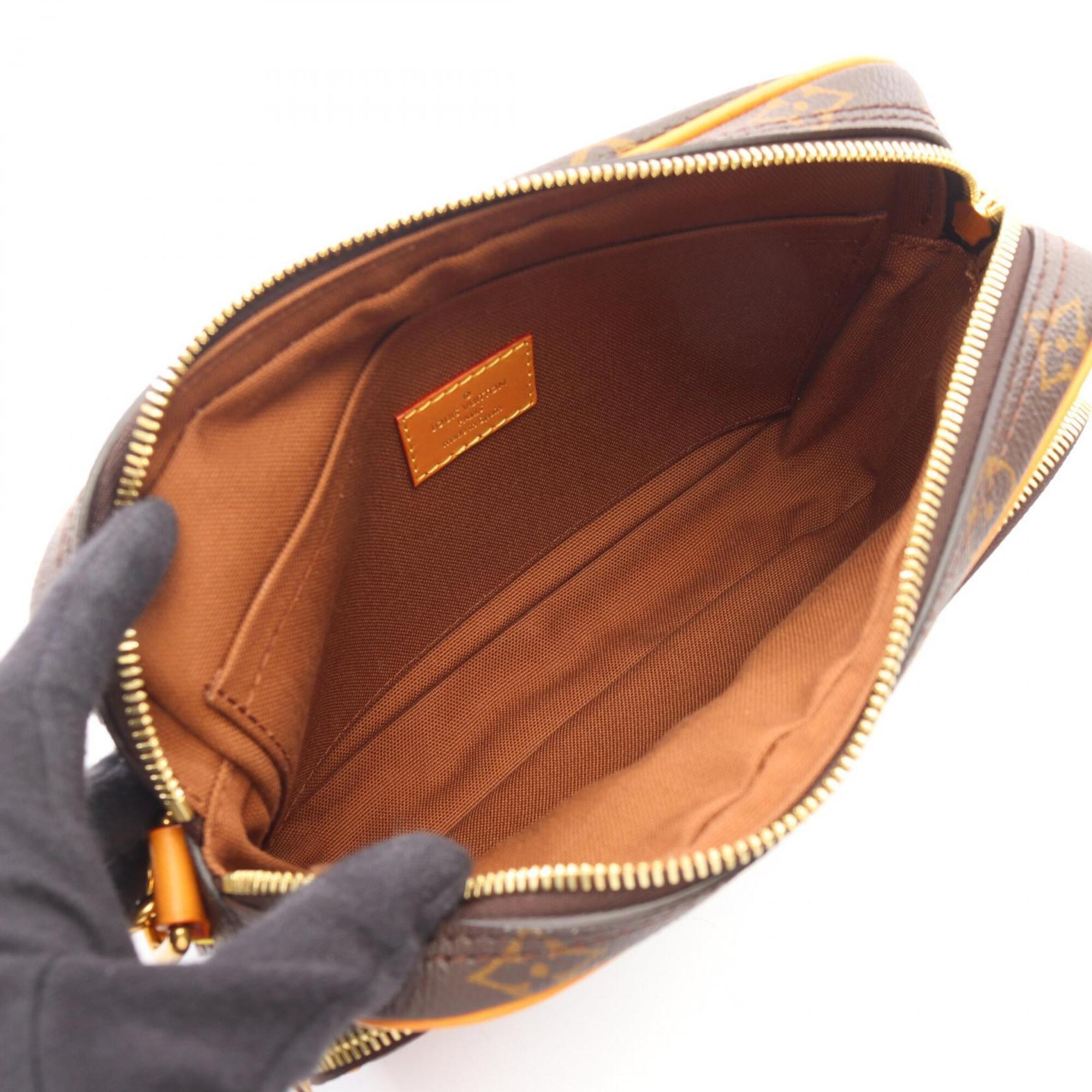 Louis Vuitton Brown Pvc Coated Canvas Monogram Leather Handbag (Pre-Owned)