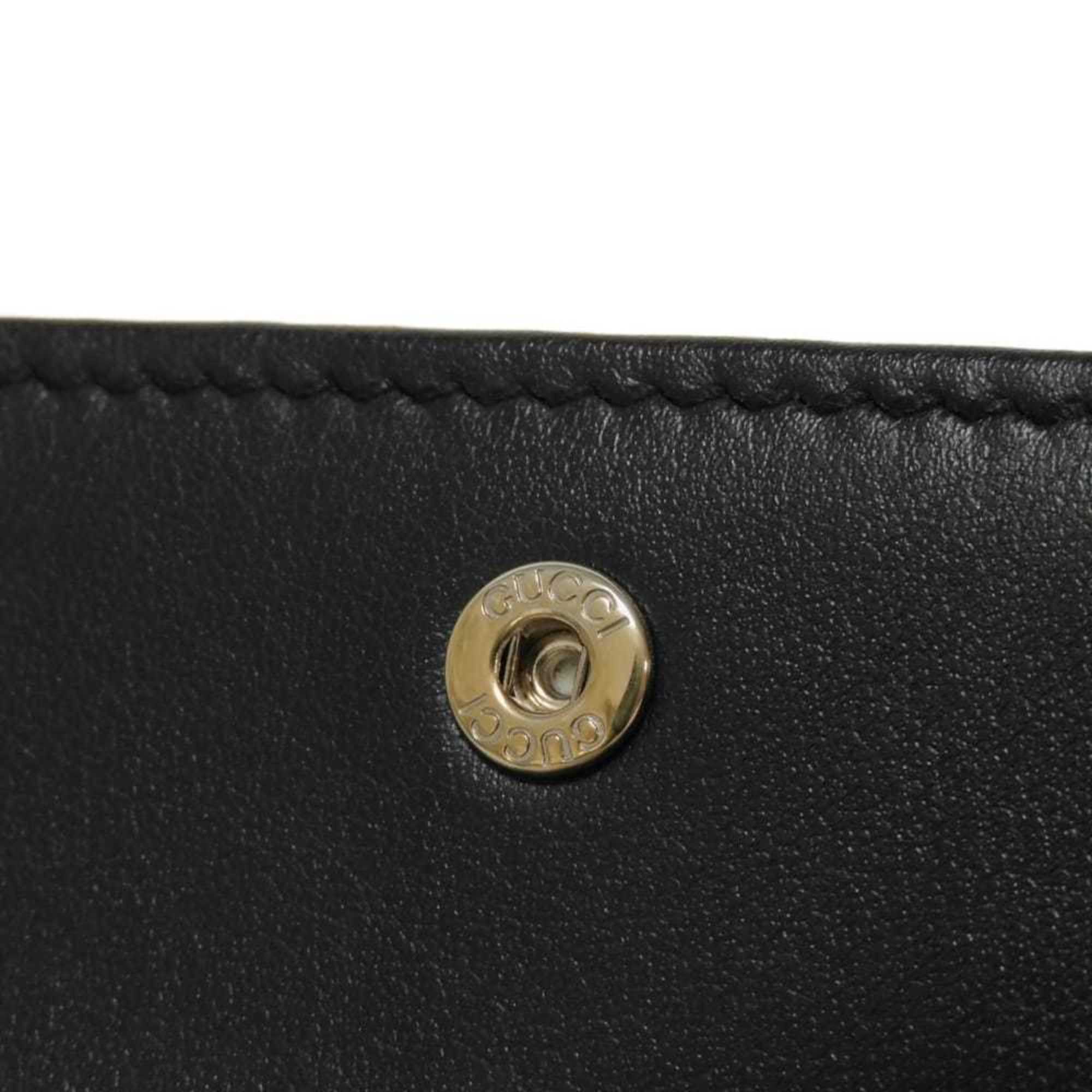 Gucci Black Quilting Leather Wallet (Bi-Fold) (Pre-Owned)