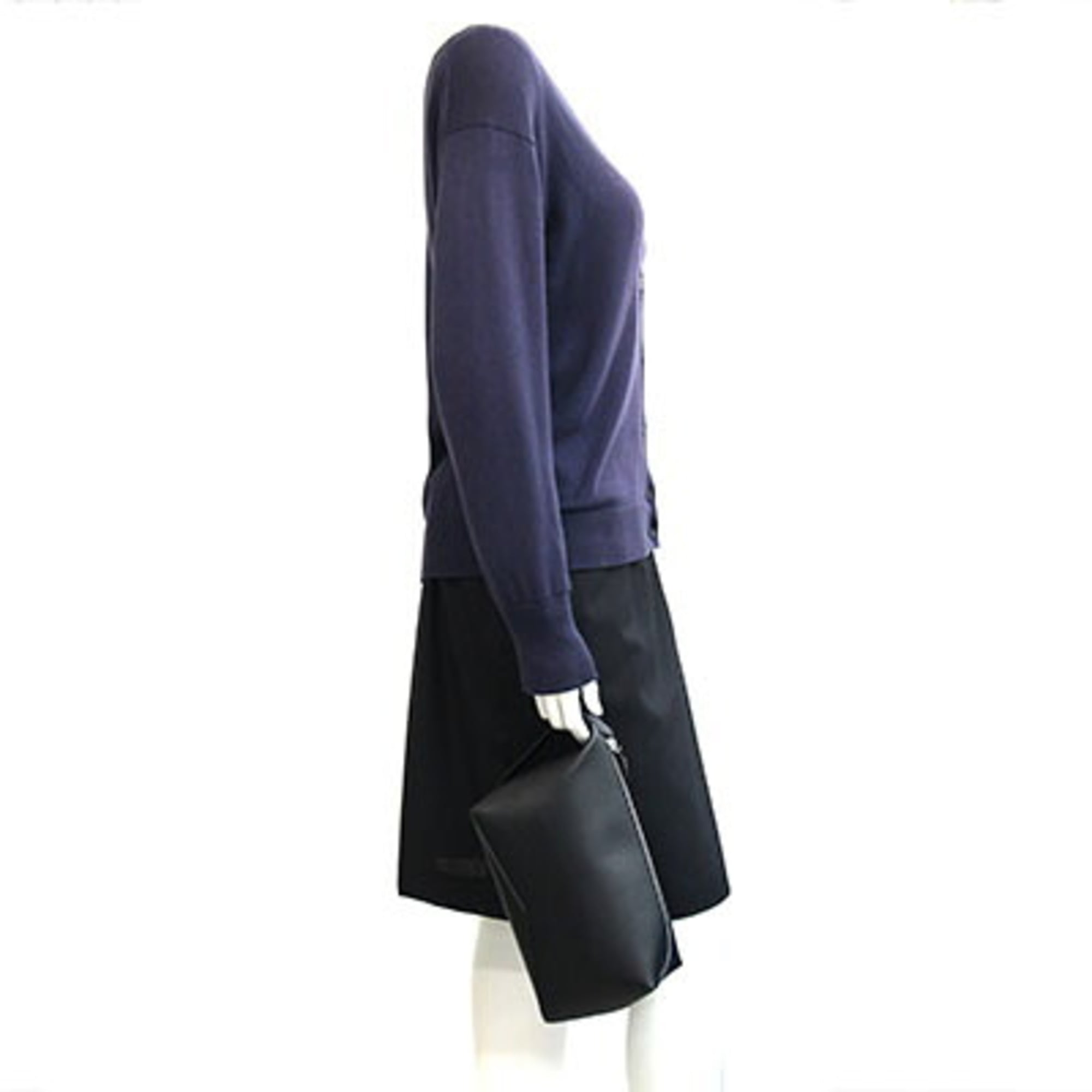 Cartier Black Leather Clutch Bag Handbag Pouch (Pre-Owned)