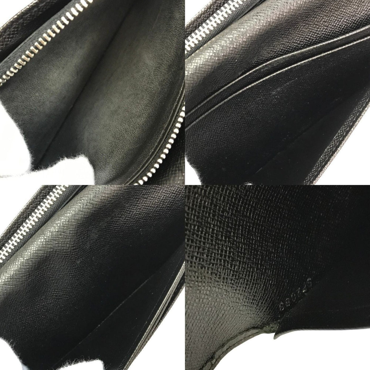Louis Vuitton Taiga Black Leather Long Wallet (Bi-Fold) (Pre-Owned)