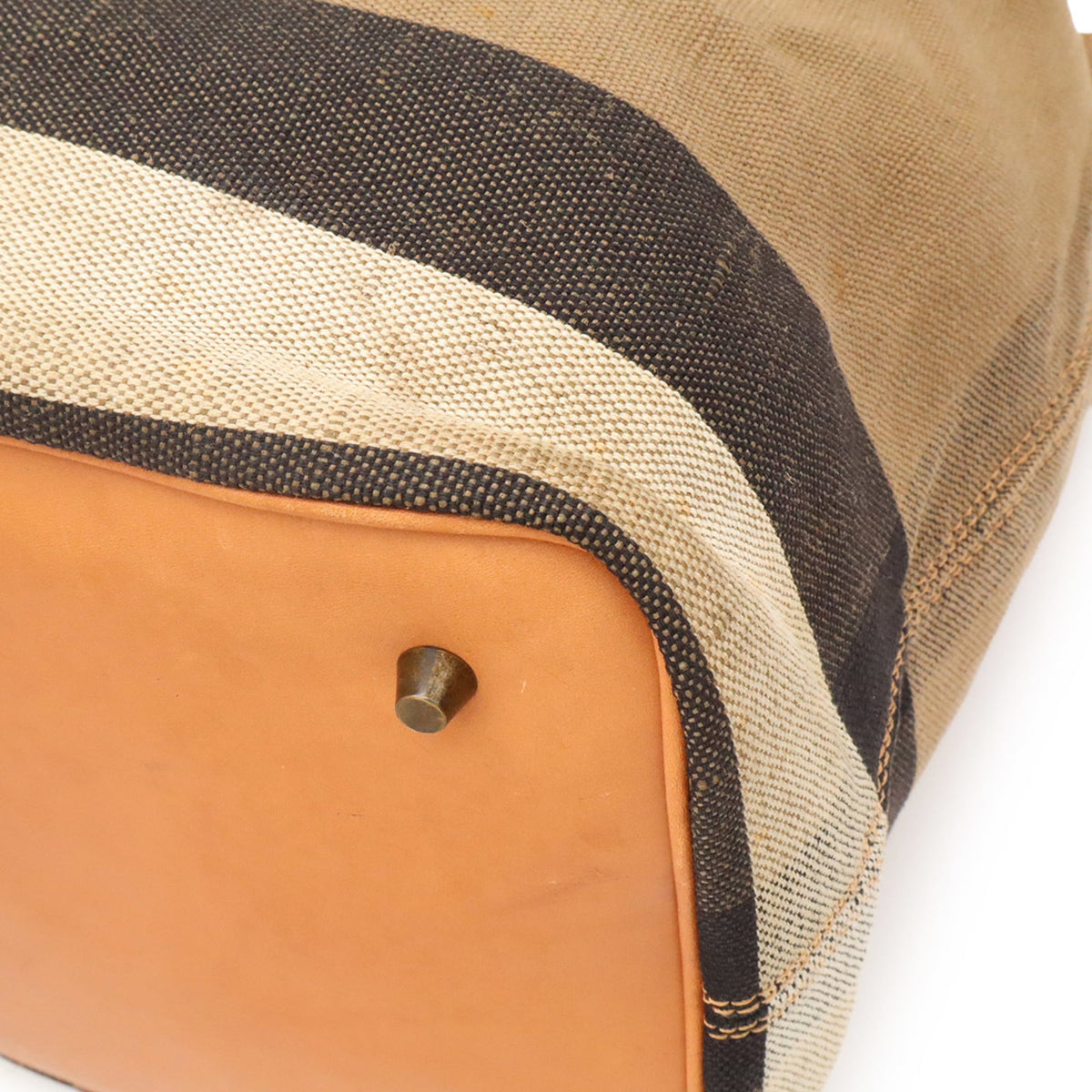Burberry Black Brown Red Color Canvas Leather Shoulder Bag (Pre-Owned)