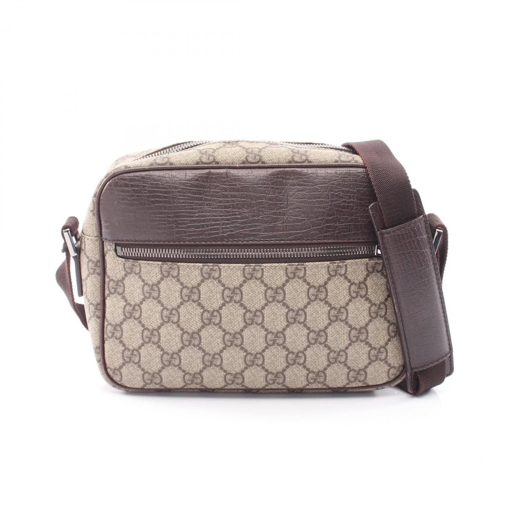 Gucci Beige Brown Pvc Leather Handbag Shoulder Bag (Pre-Owned)
