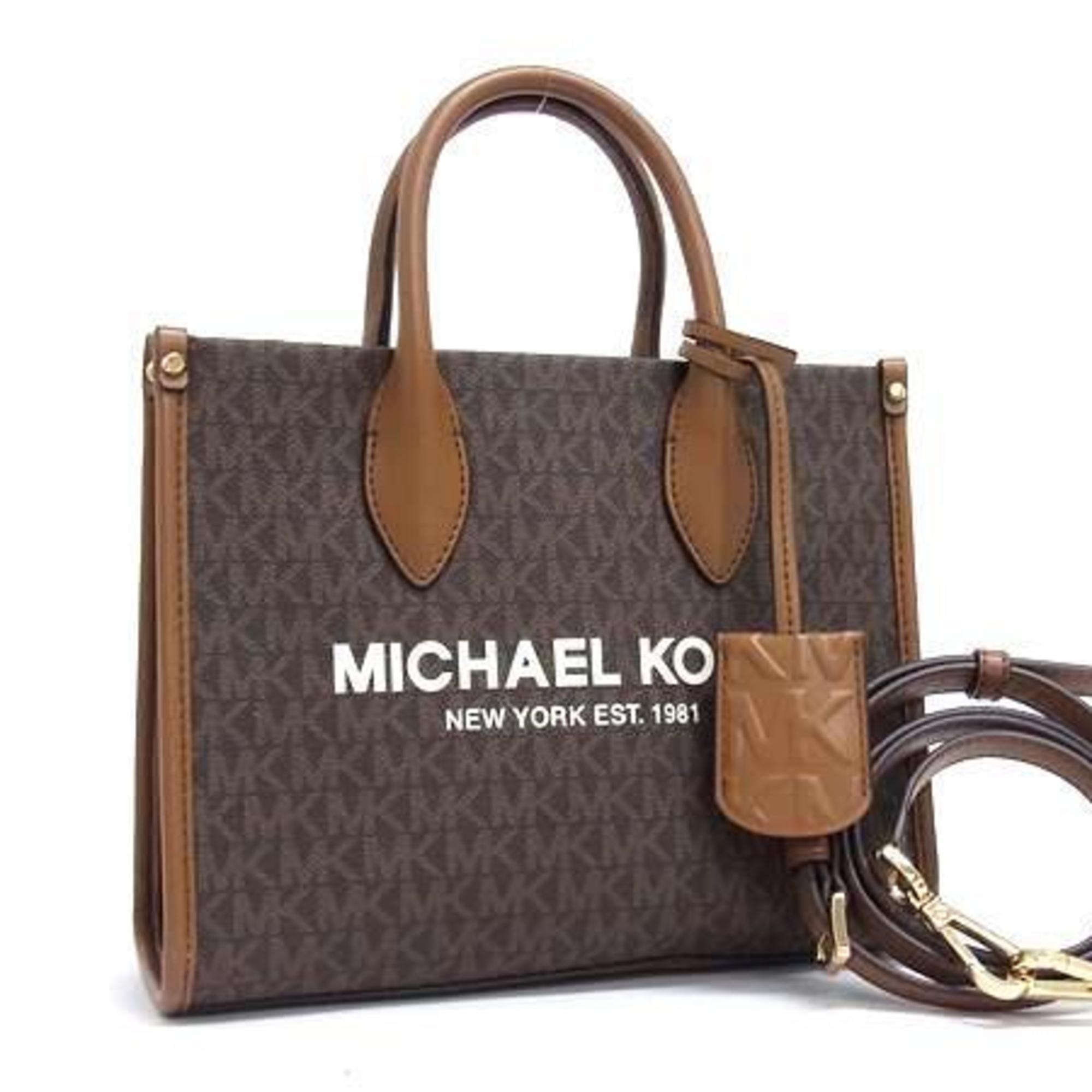 Michael Kors Brown Pvc Leather Handbag Shoulder Bag Tote Bag (Pre-Owned)