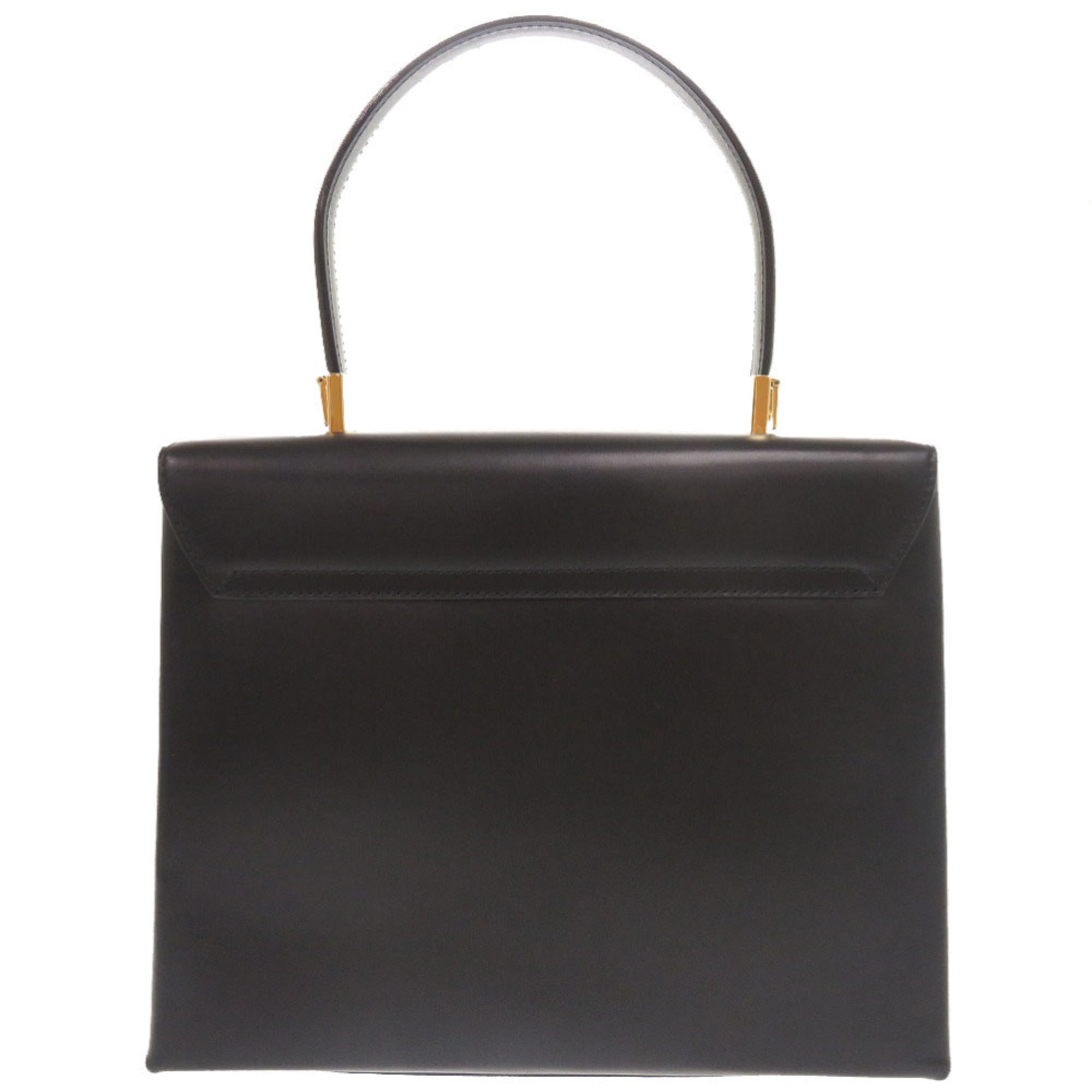 Salvatore Ferragamo Black Leather Handbag Shoulder Bag (Pre-Owned)
