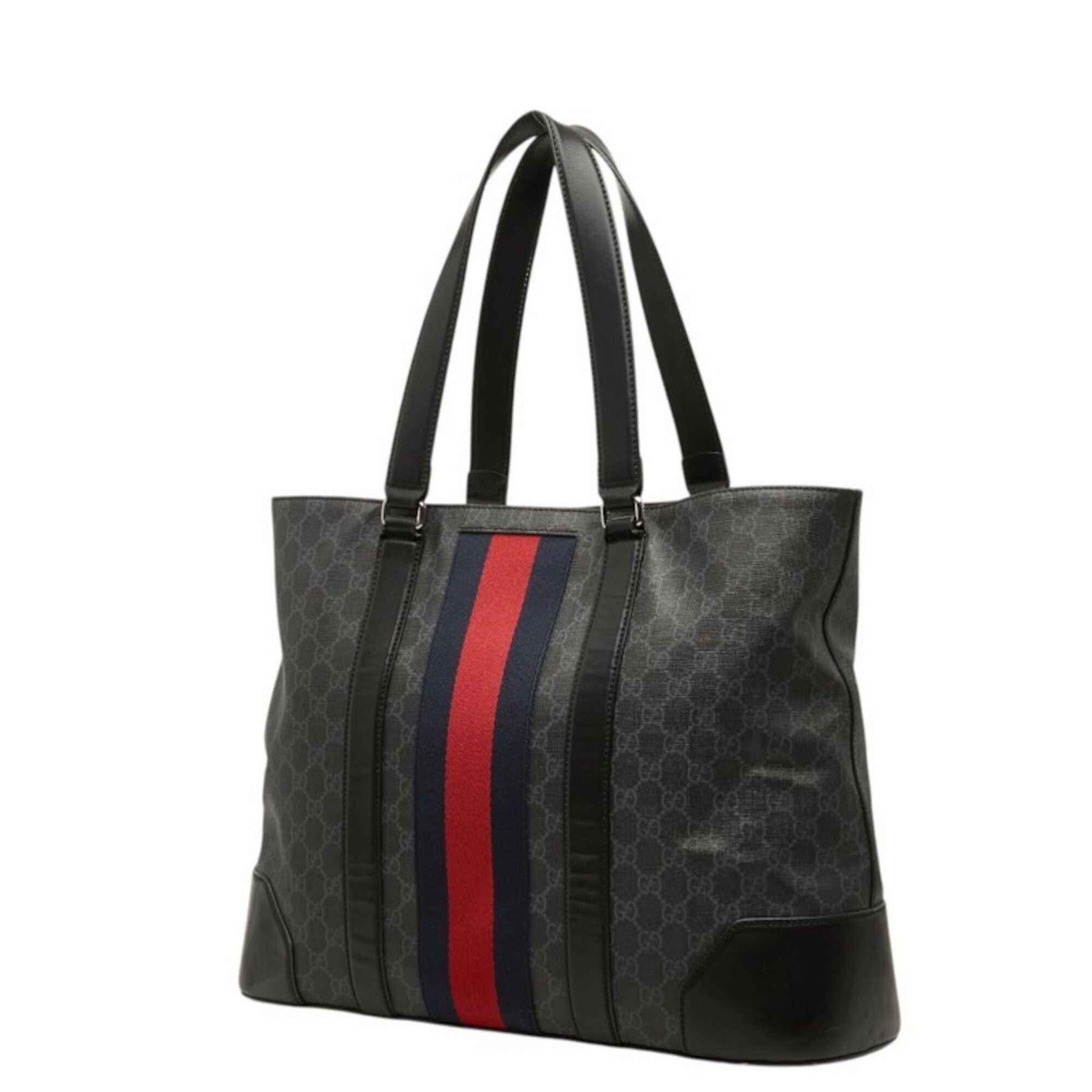 Gucci Black Gray Pvc Leather Tote Bag (Pre-Owned)