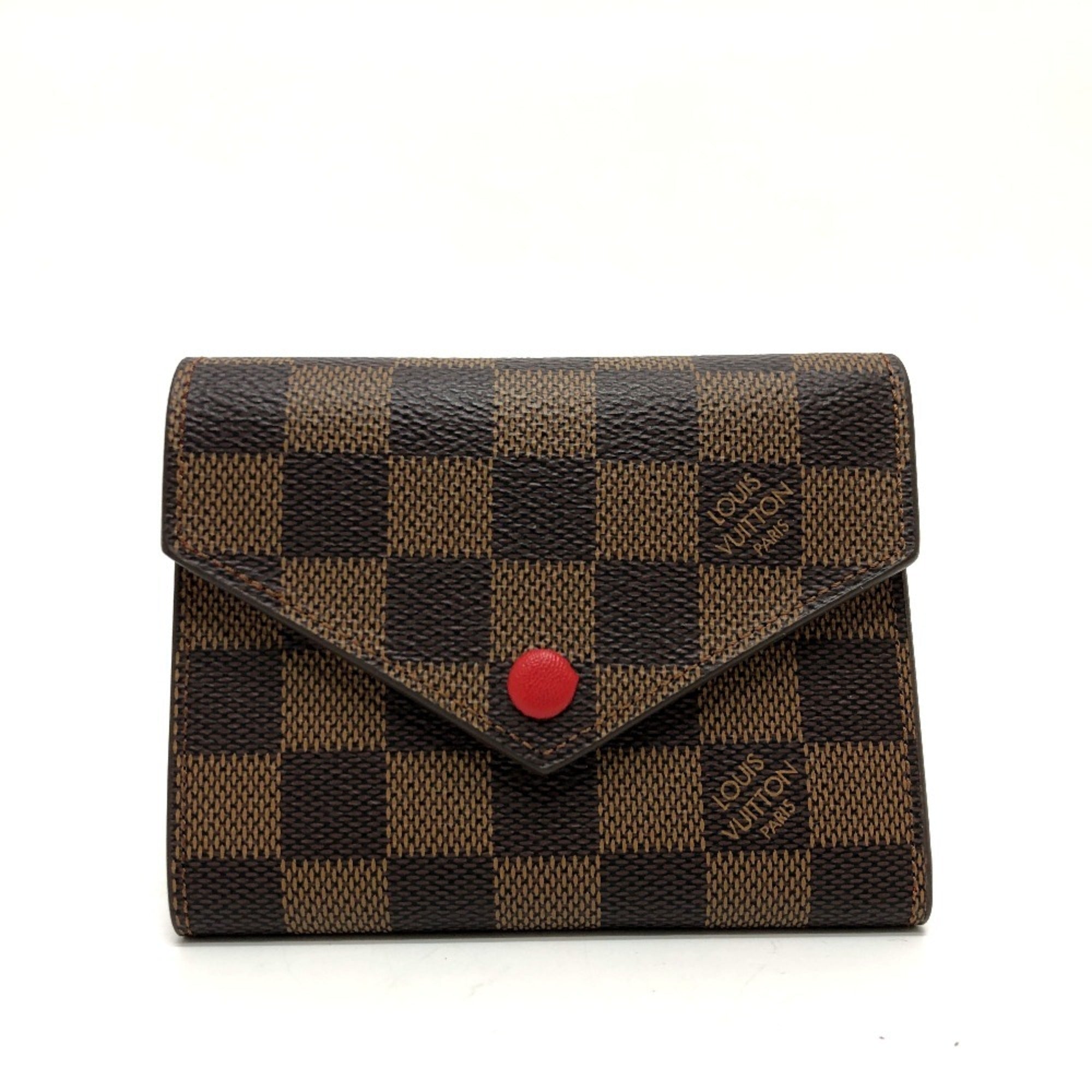 Louis Vuitton Brown Red Color Damier Canvas Coin Purse/Coin Case (Pre-Owned)