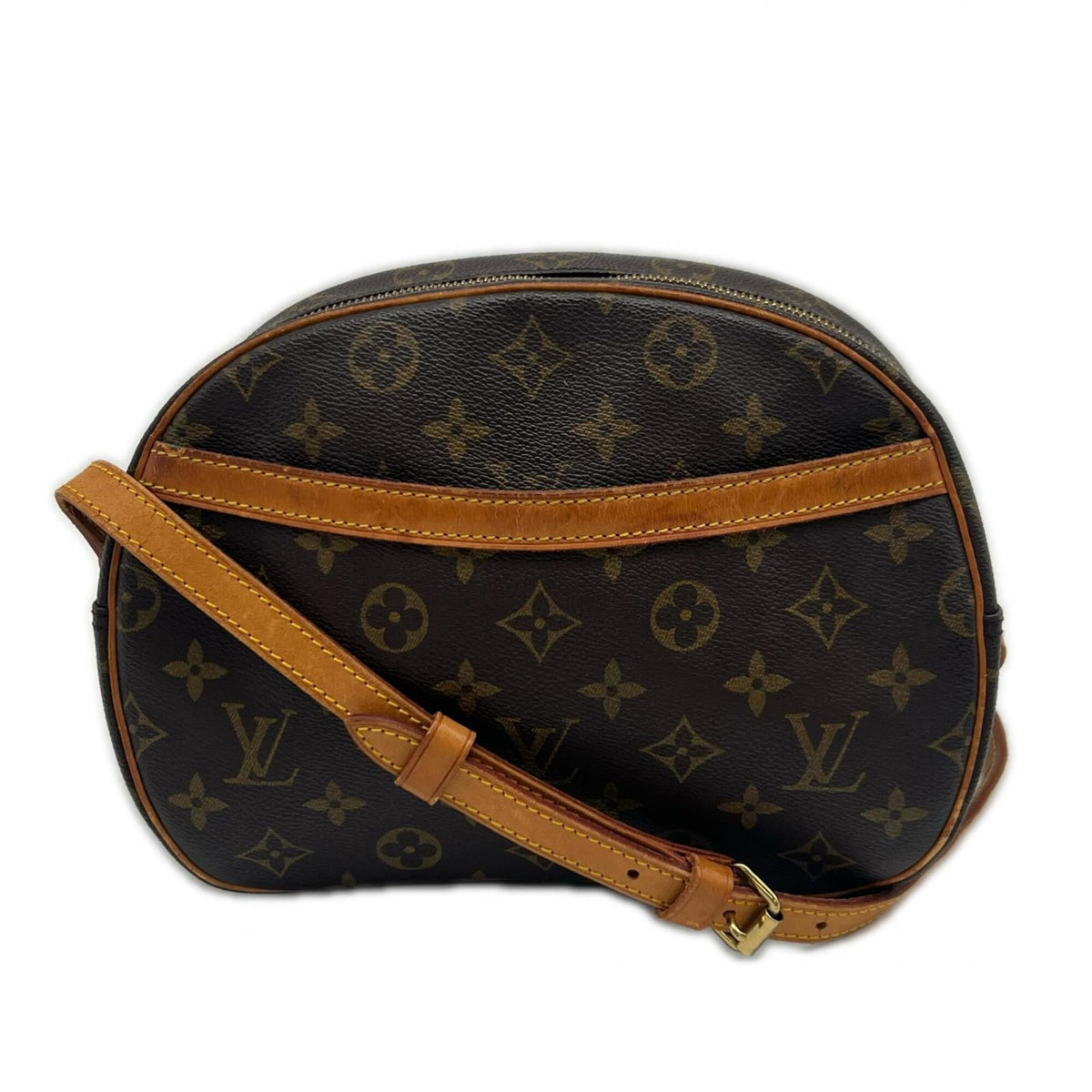 Louis Vuitton Beige Brown Monogram Coated Canvas Leather Shoulder Bag (Pre-Owned)