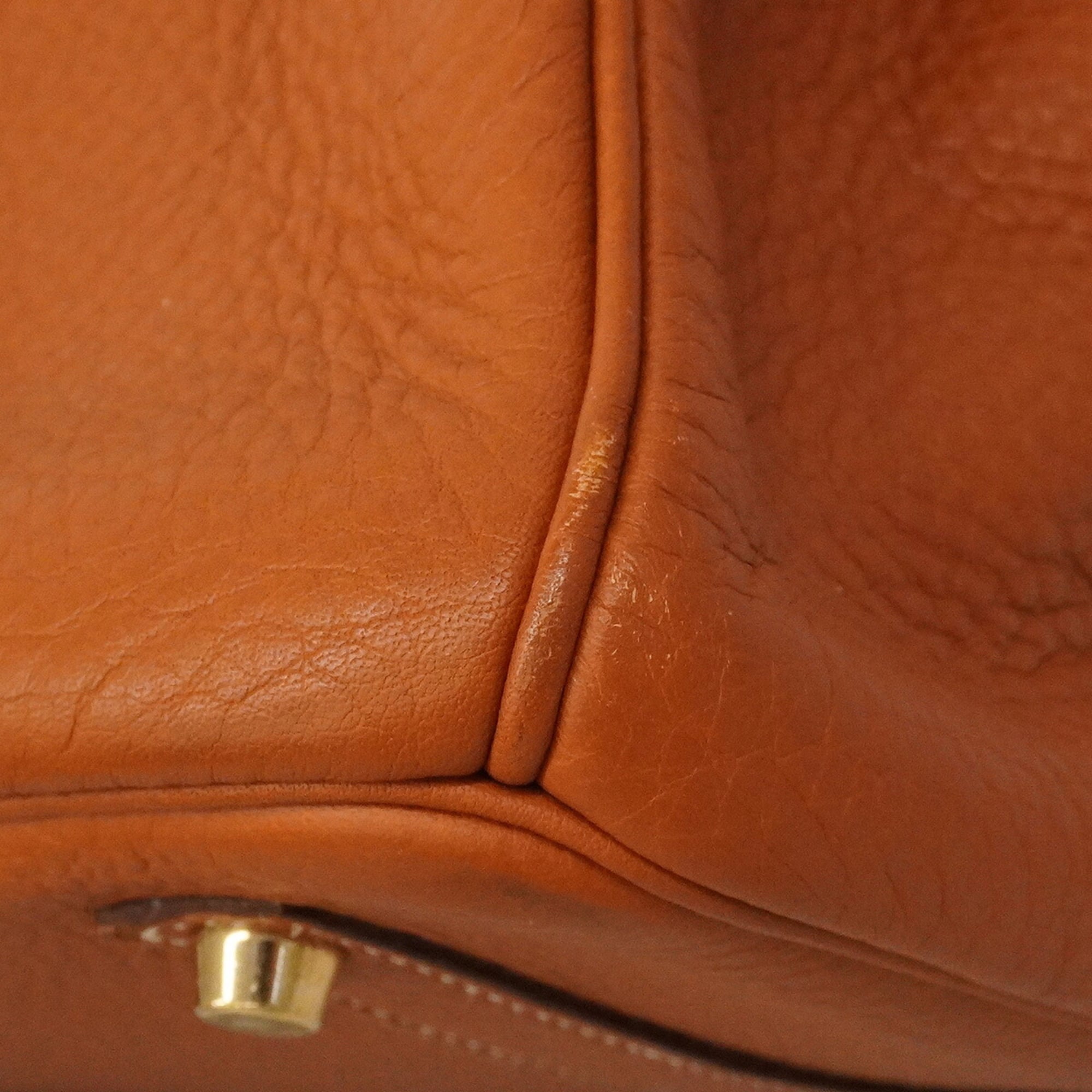 Hermes Natural Taurillon Clemence Leather Handbag (Pre-Owned)