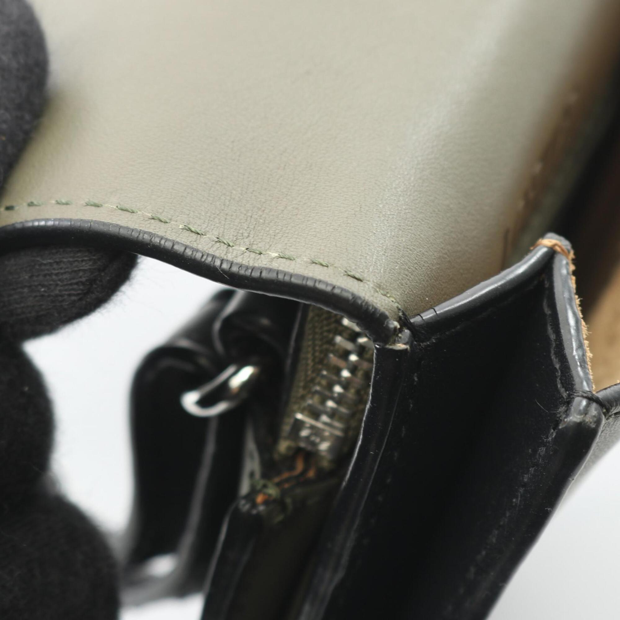 Loewe Black Khaki Leather Shoulder Bag Sling Bag (Pre-Owned)