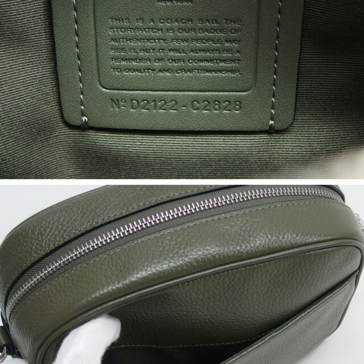 Coach Black Moss Green Leather Shoulder Bag (Pre-Owned)