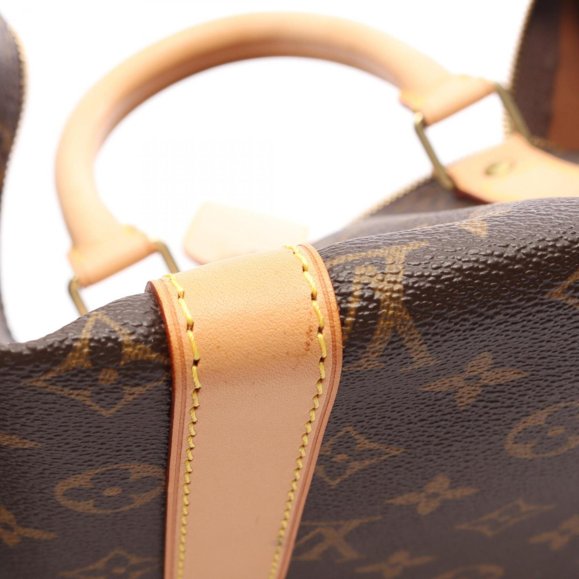 Louis Vuitton Brown Monogram Coated Canvas Leather Boston Bag Handbag (Pre-Owned)