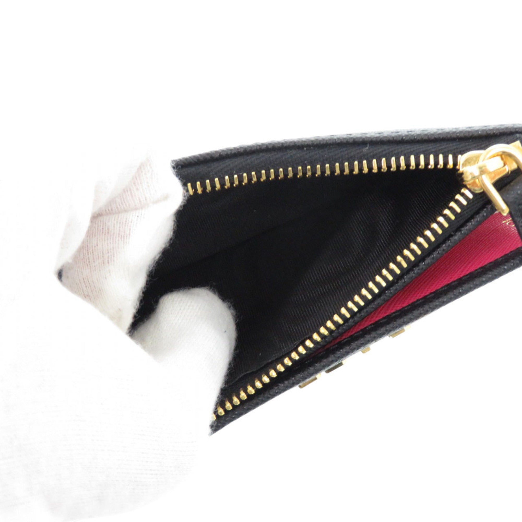 Prada Black Nero Pink Leather Wallet (Bi-Fold) (Pre-Owned)