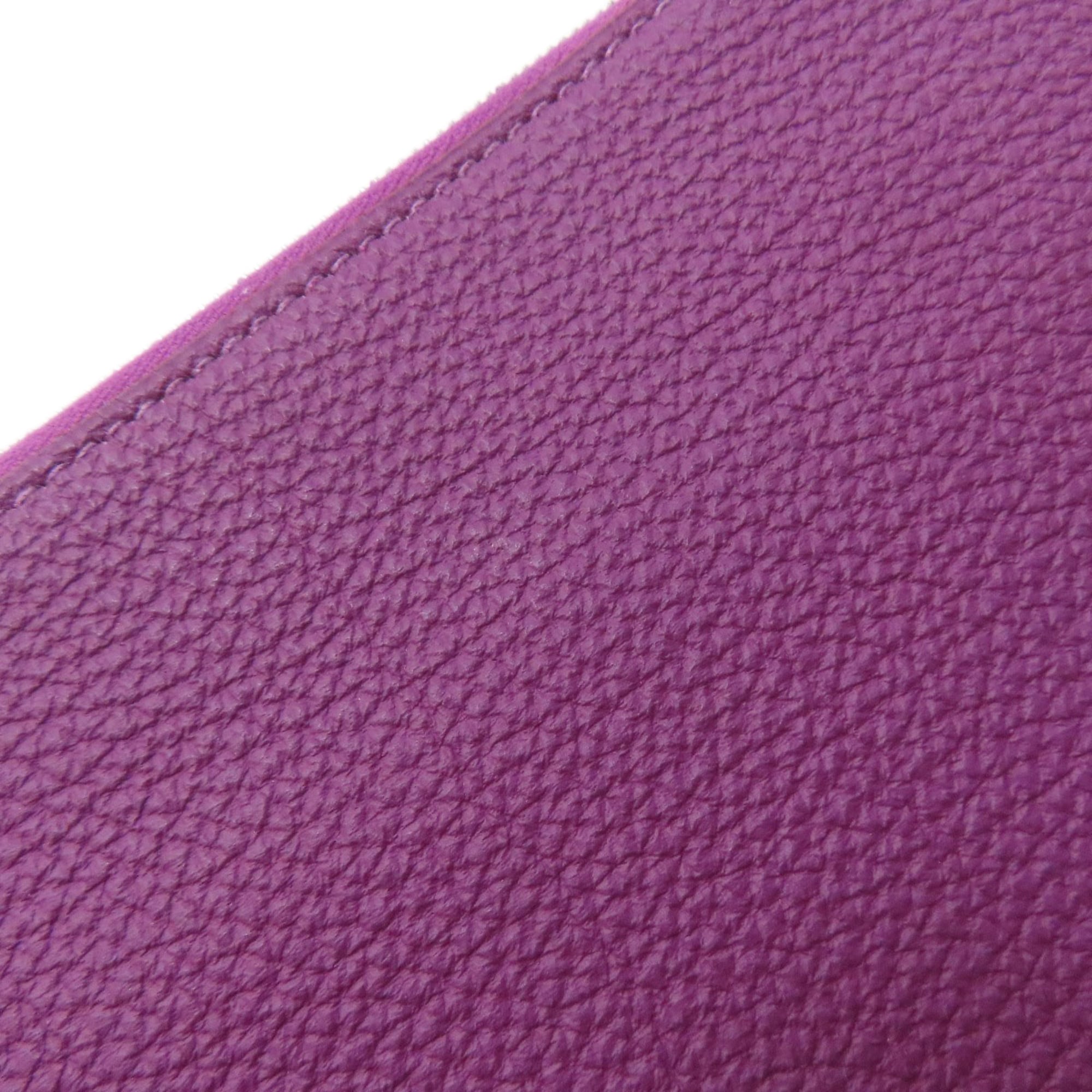 Hermes Purple Togo Leather Long Wallet (Bi-Fold) (Pre-Owned)