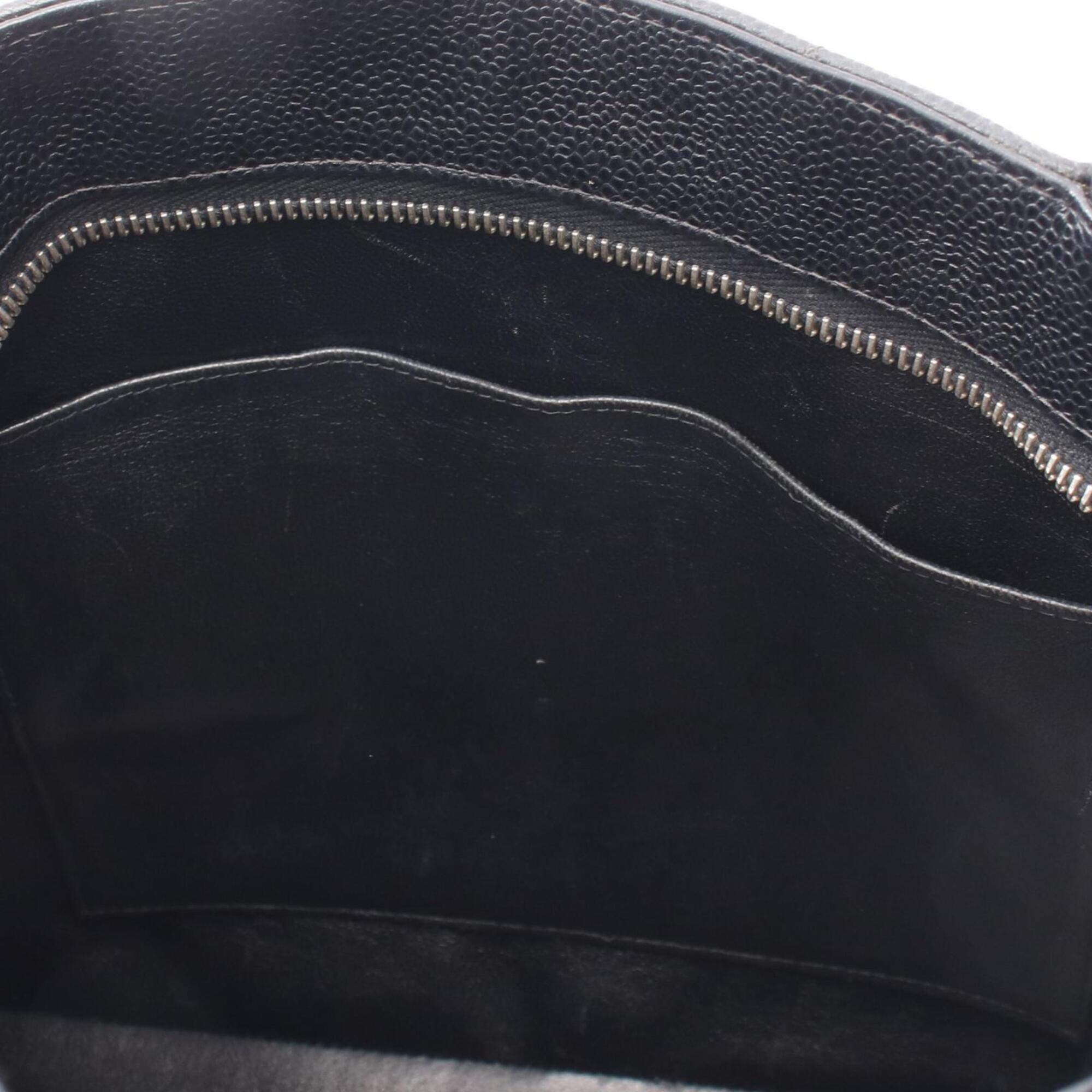 Chanel Black Grained Calfskin Handbag Tote Bag (Pre-Owned)
