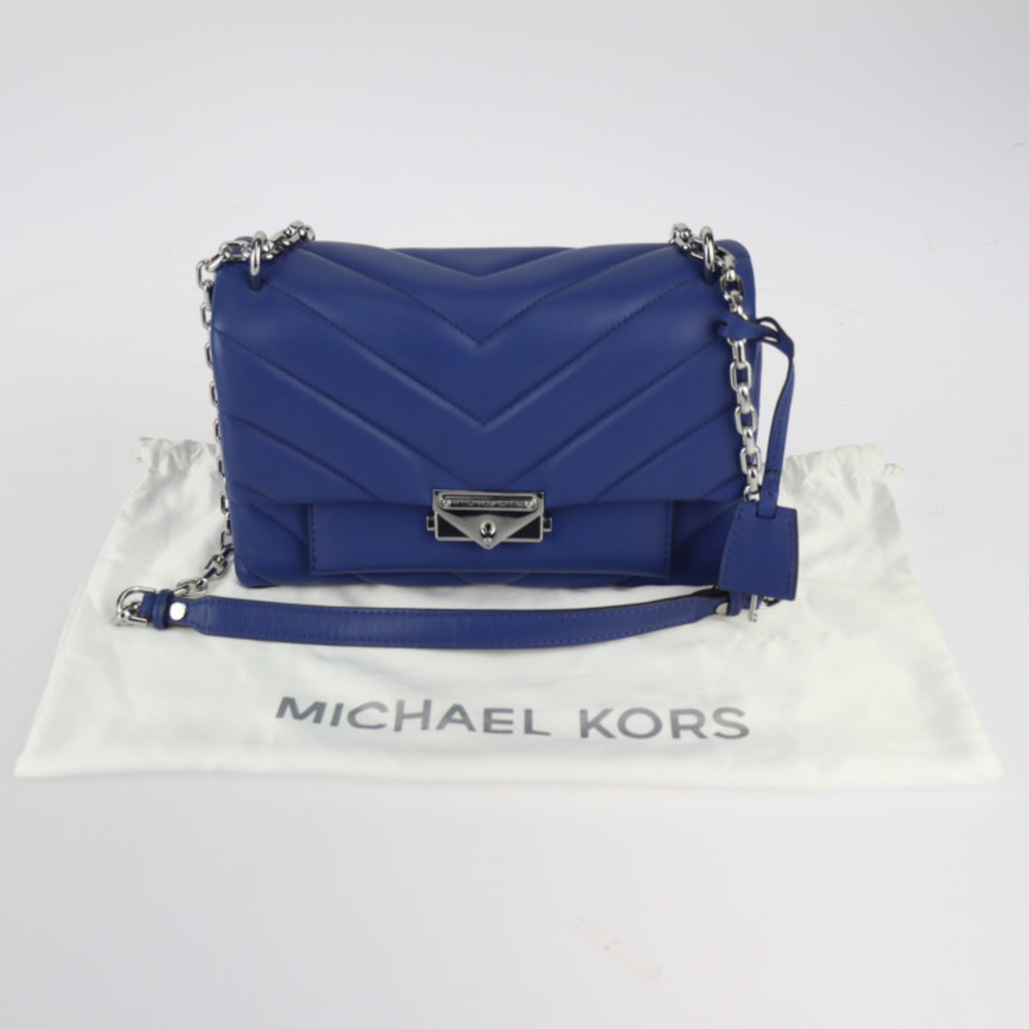 Michael Kors Blue Leather Handbag Shoulder Bag Tote Bag (Pre-Owned)