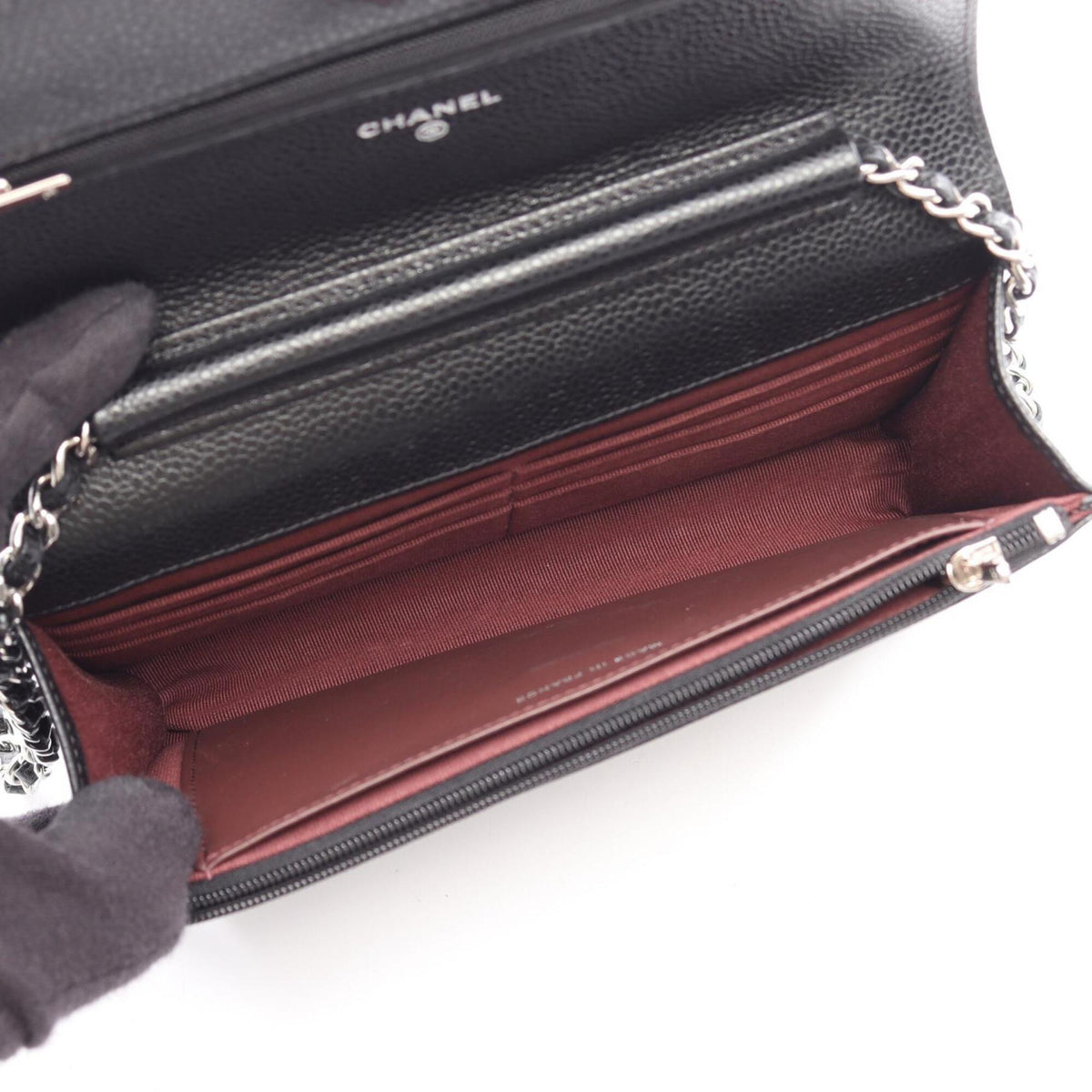 Chanel Black Grained Calfskin Handbag Shoulder Bag (Pre-Owned)