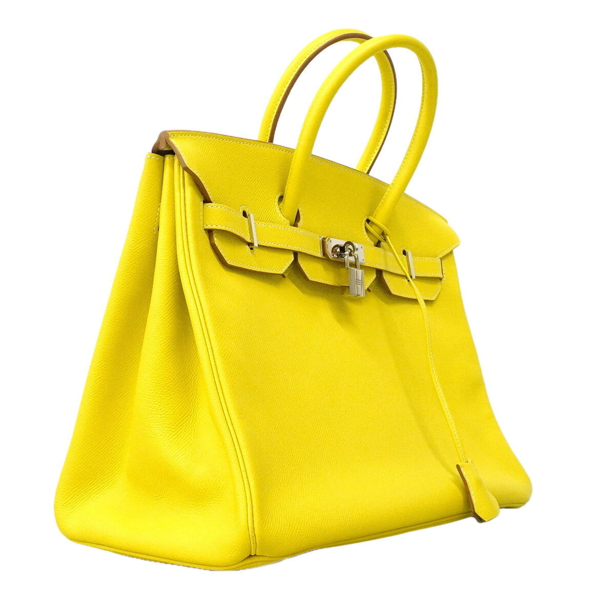 Hermes Lime Pearl Gray Leather Handbag (Pre-Owned)
